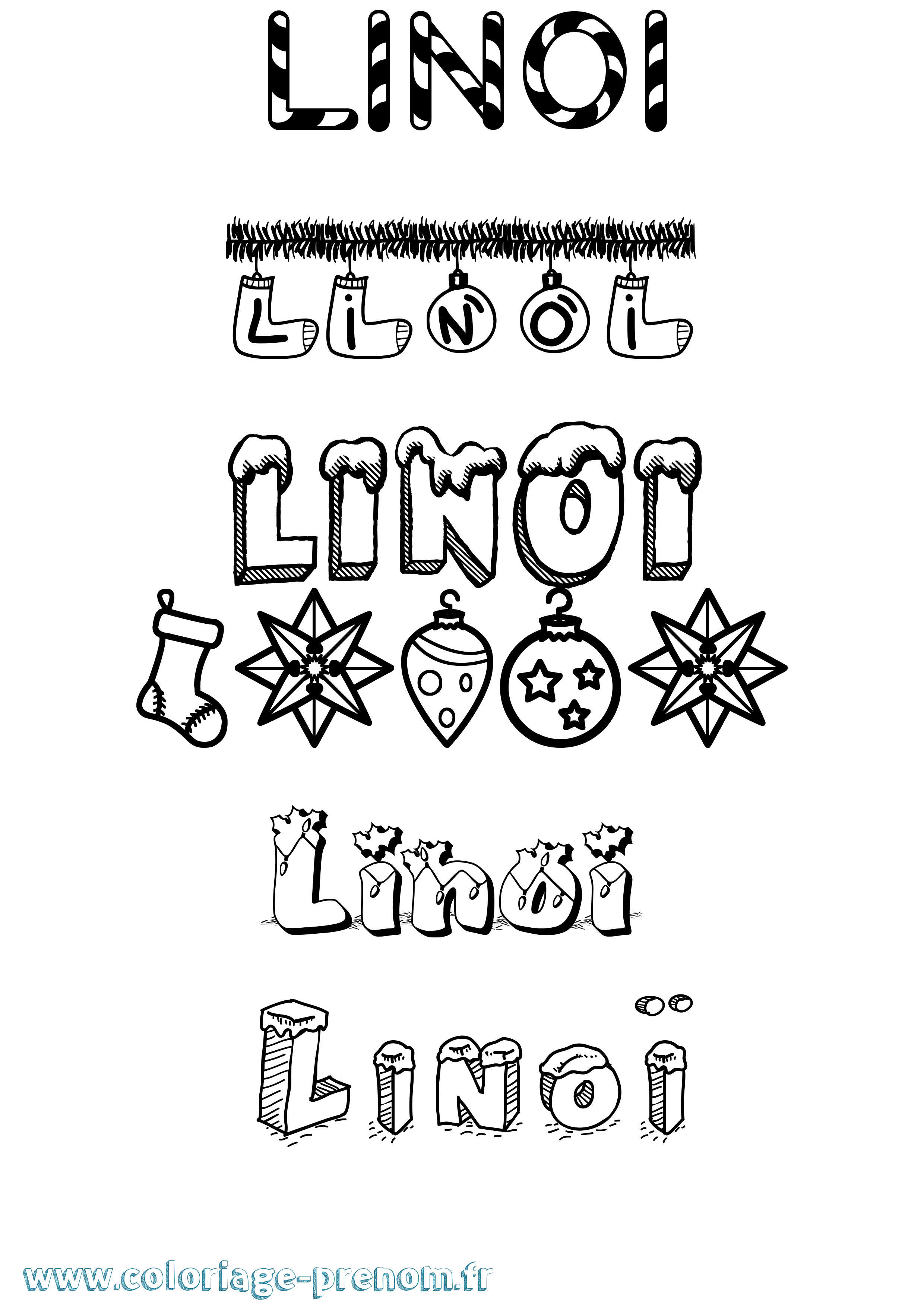 Coloriage prénom Linoï