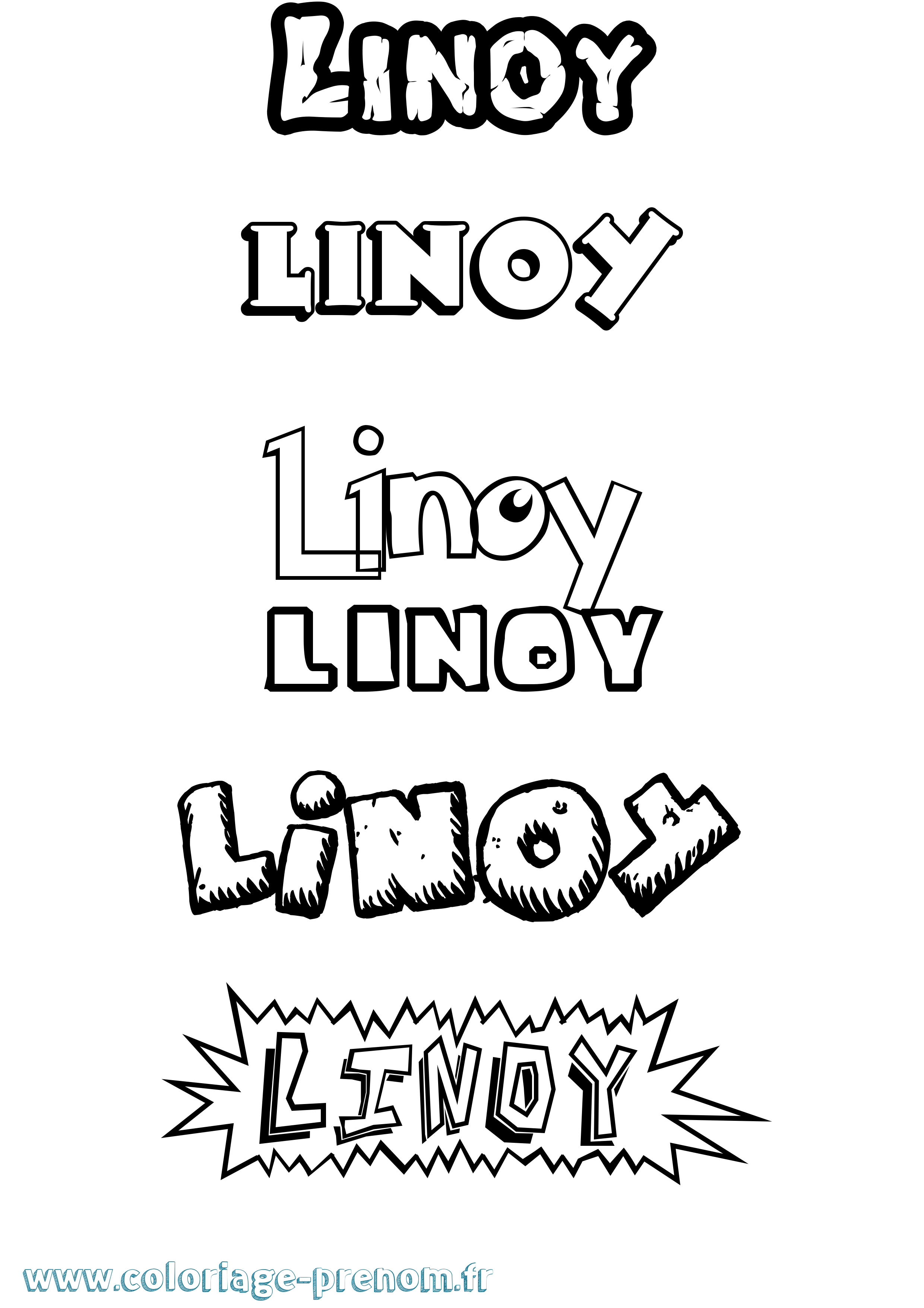 Coloriage prénom Linoy Dessin Animé