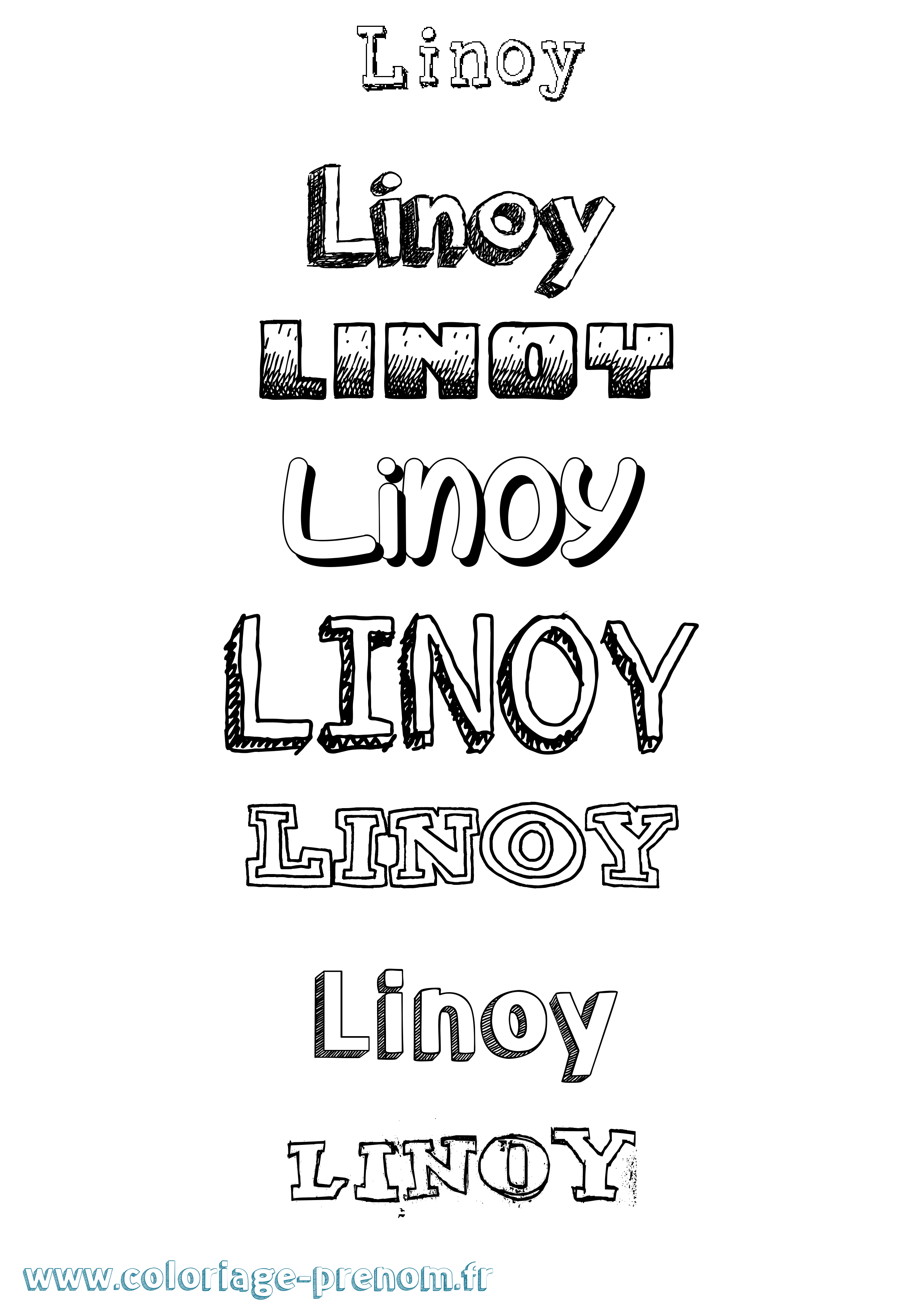 Coloriage prénom Linoy Dessiné