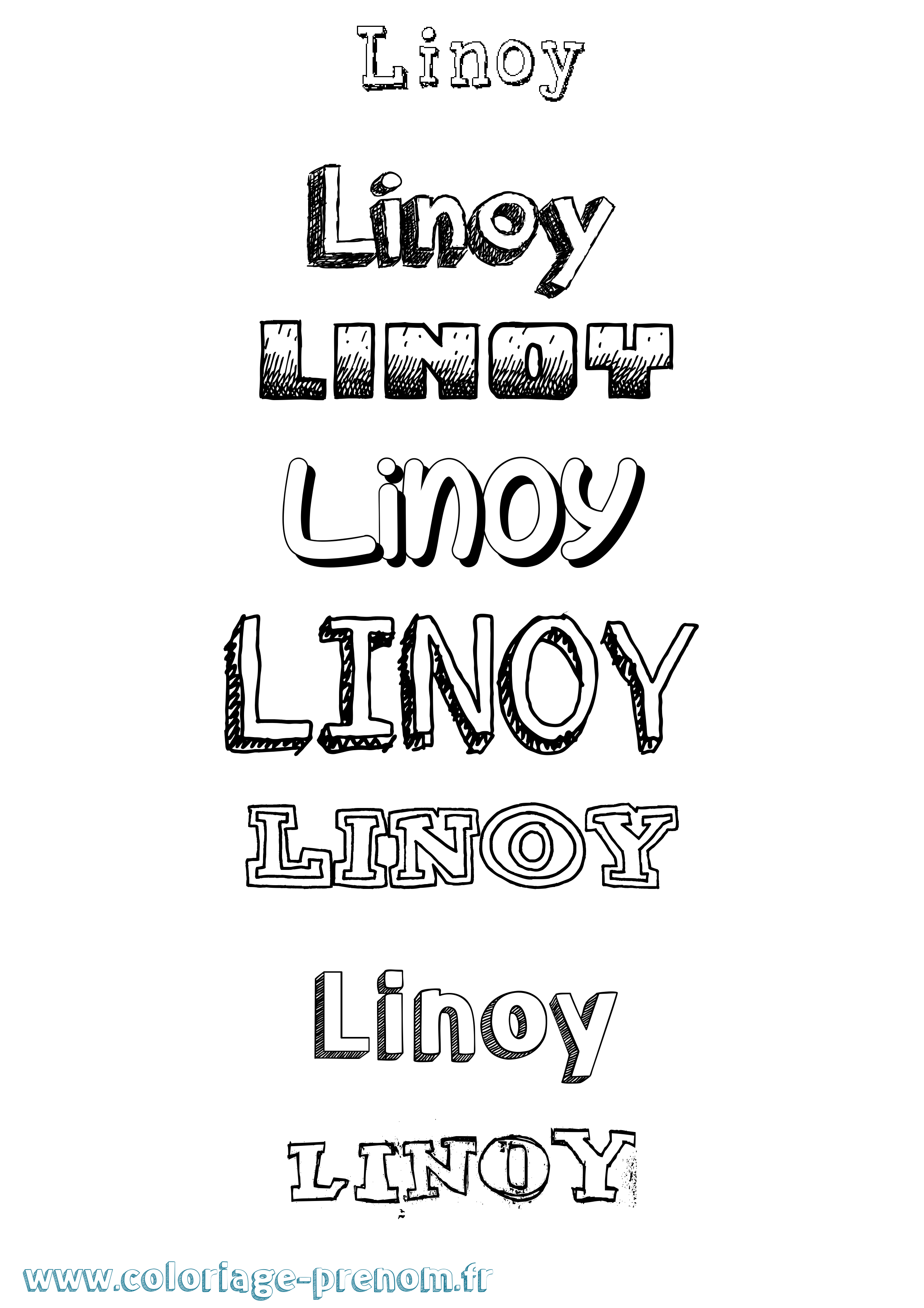 Coloriage Linoy Dessiné Coloriage prénom Linoy Dessiné