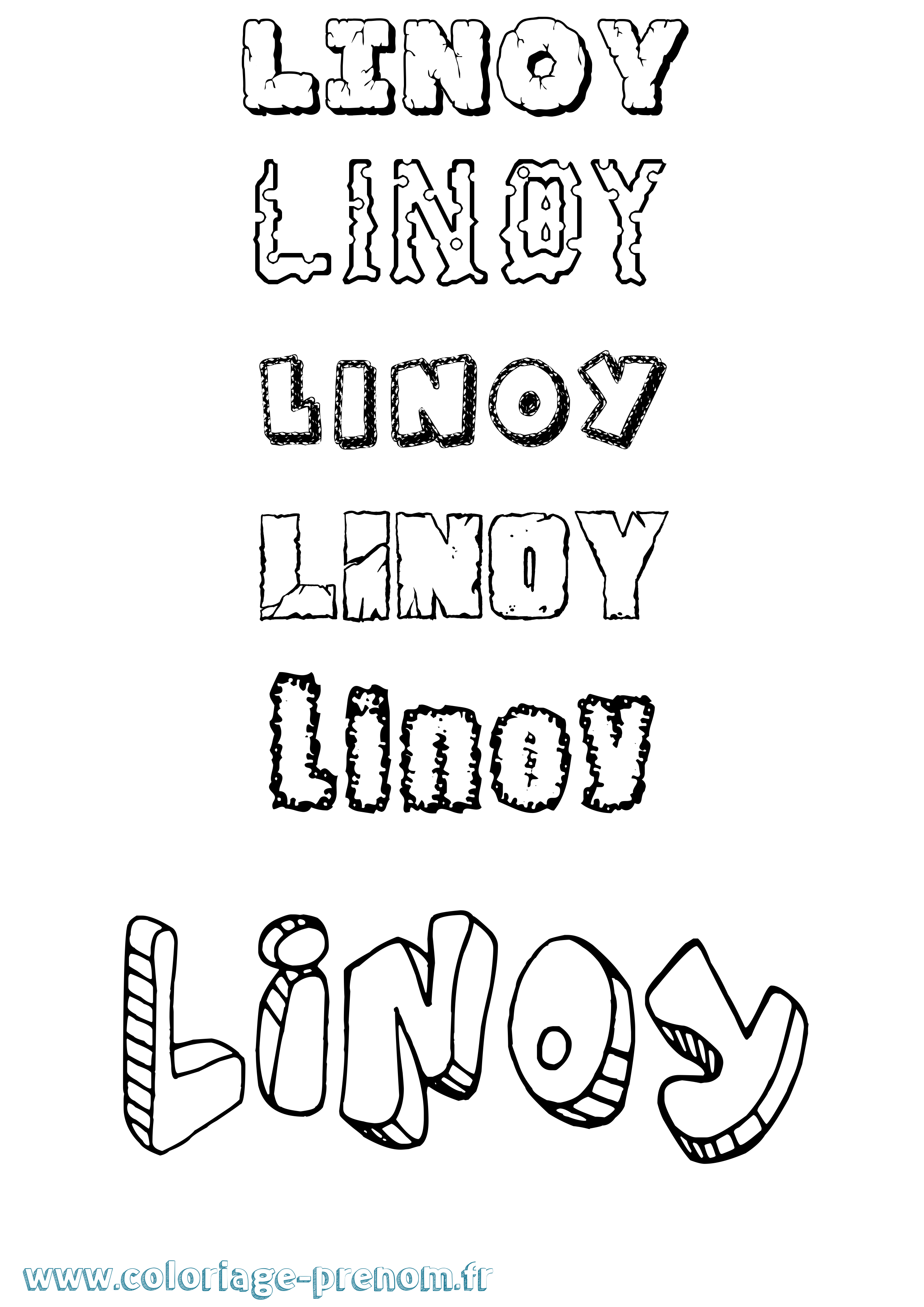 Coloriage Linoy Destructuré Coloriage prénom Linoy Destructuré