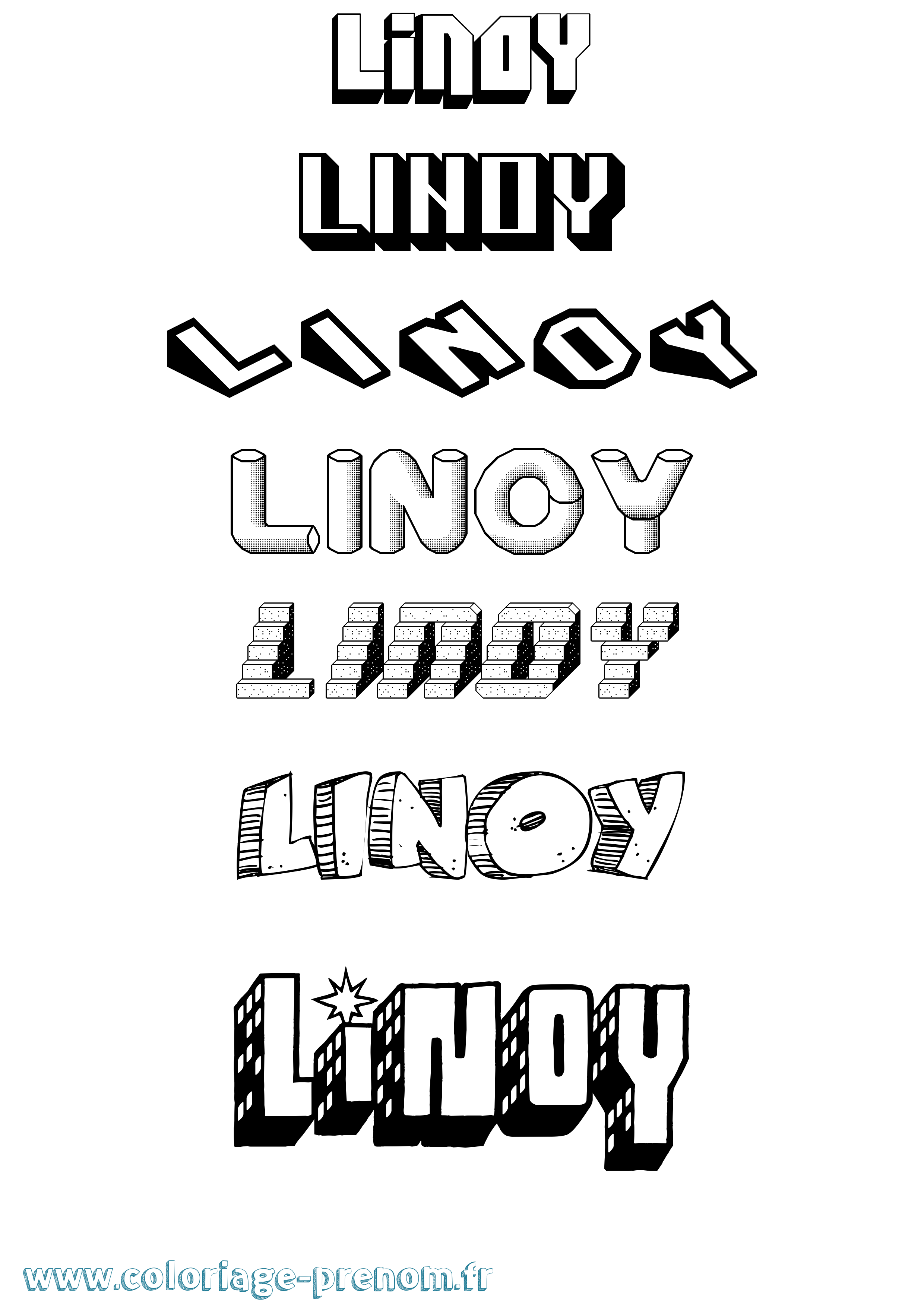 Coloriage Linoy Effet 3D Coloriage prénom Linoy Effet 3D