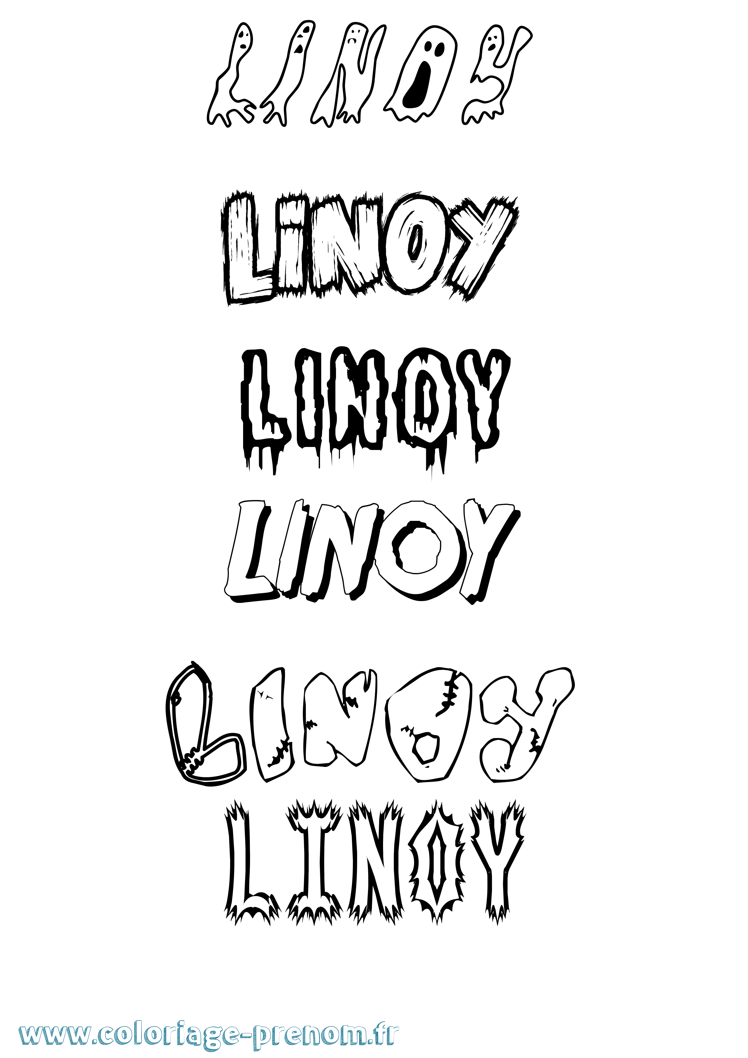 Coloriage prénom Linoy Frisson