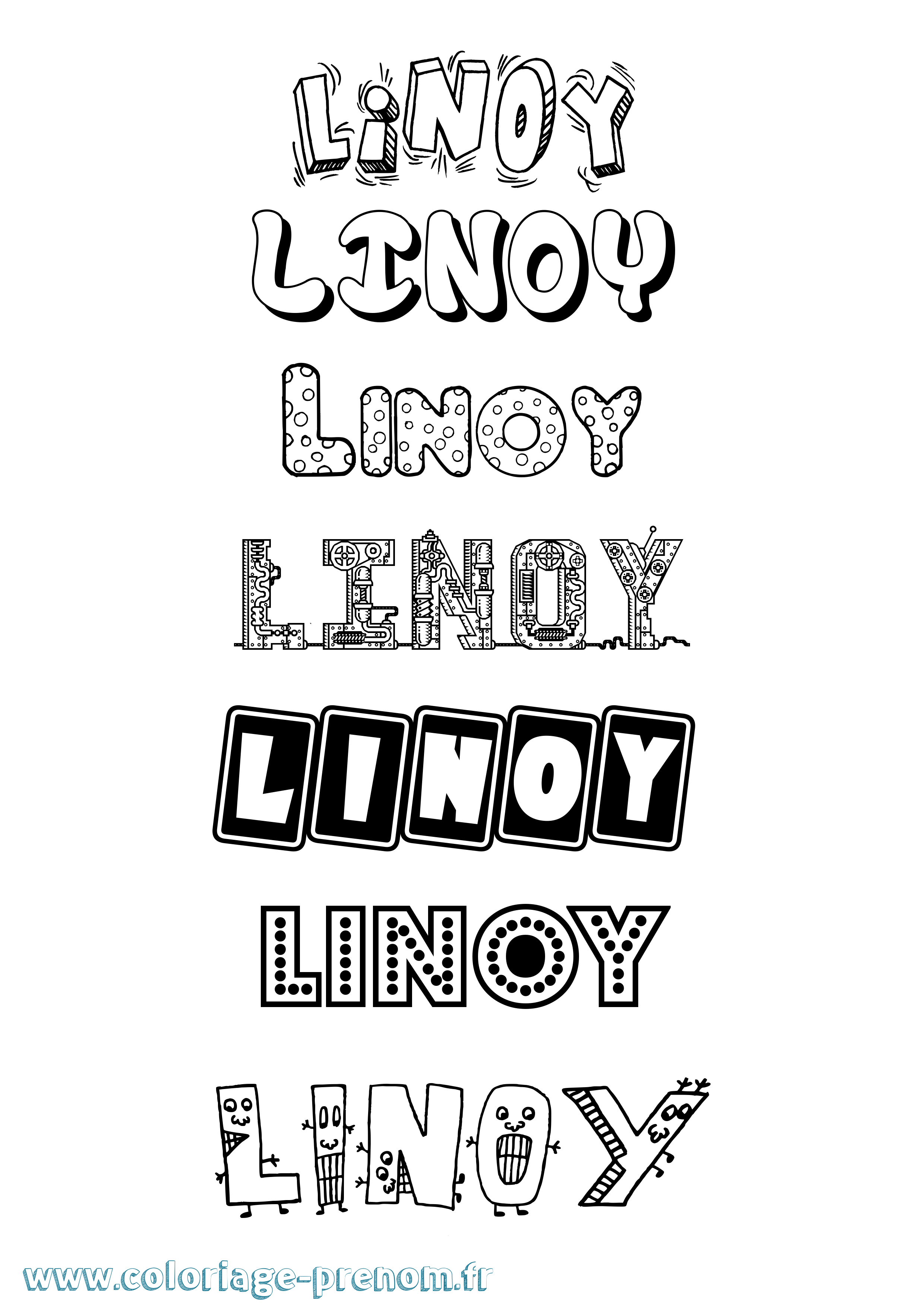 Coloriage Linoy Fun Coloriage prénom Linoy Fun
