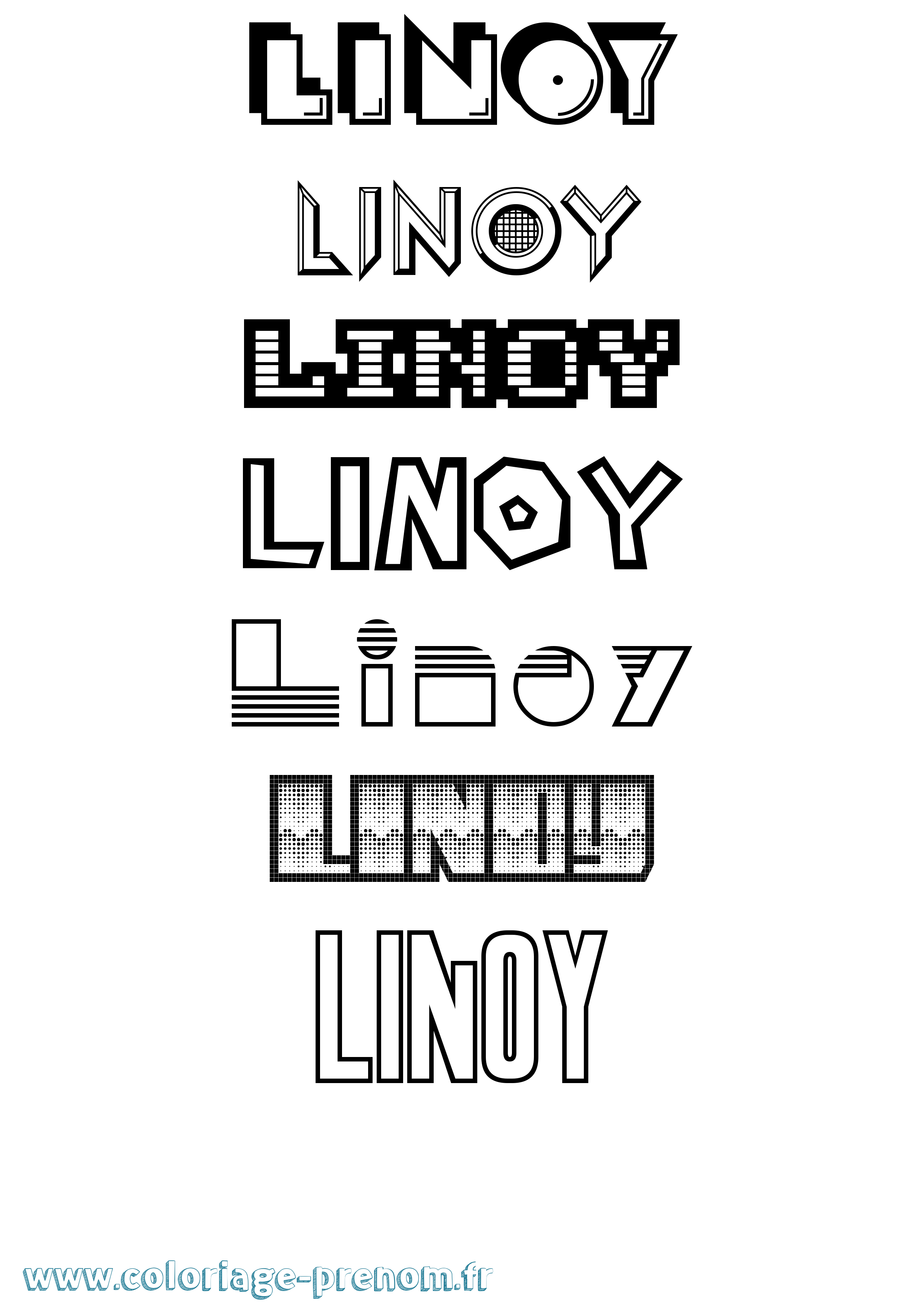 Coloriage prénom Linoy
