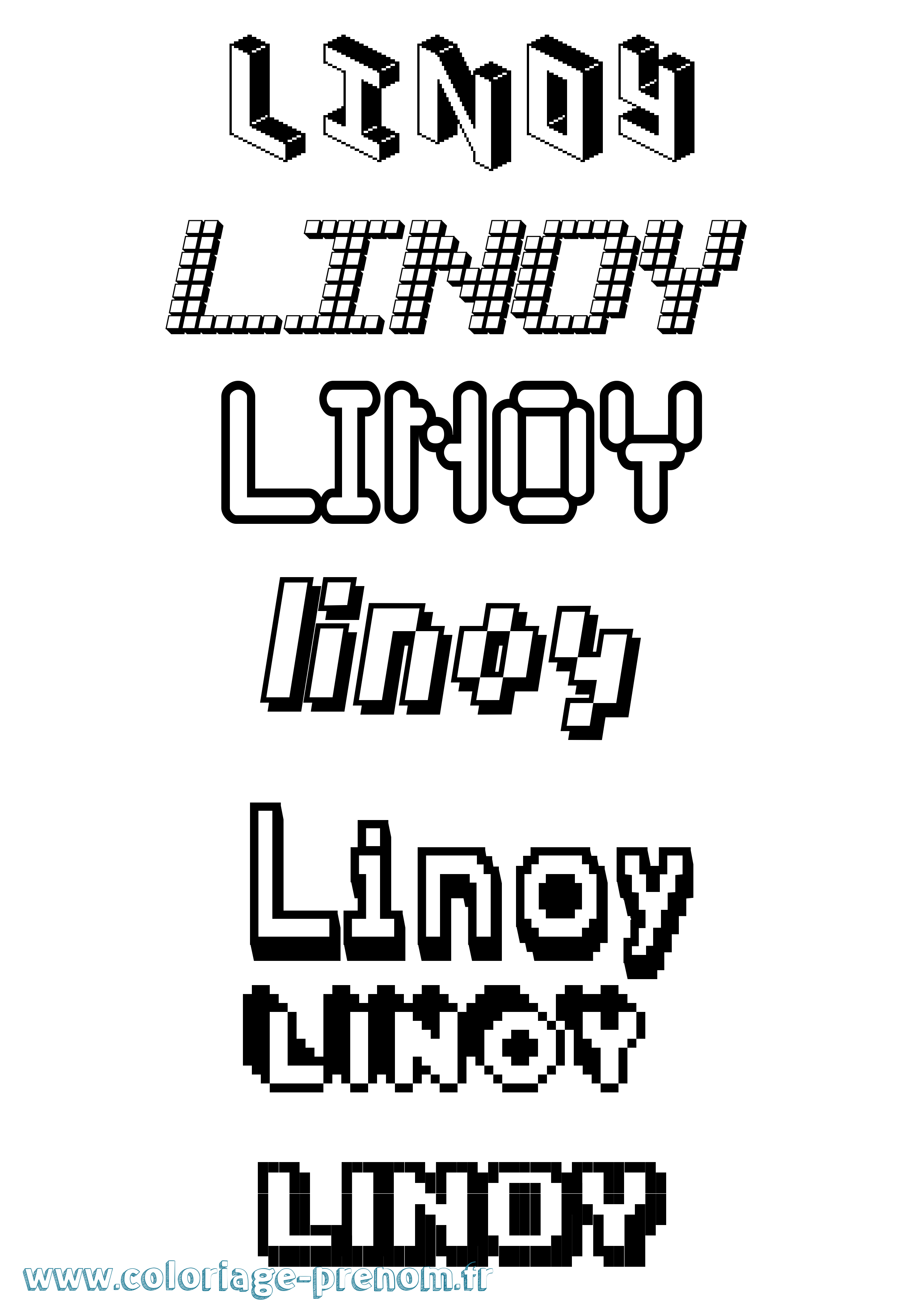 Coloriage Linoy Pixel Coloriage prénom Linoy Pixel