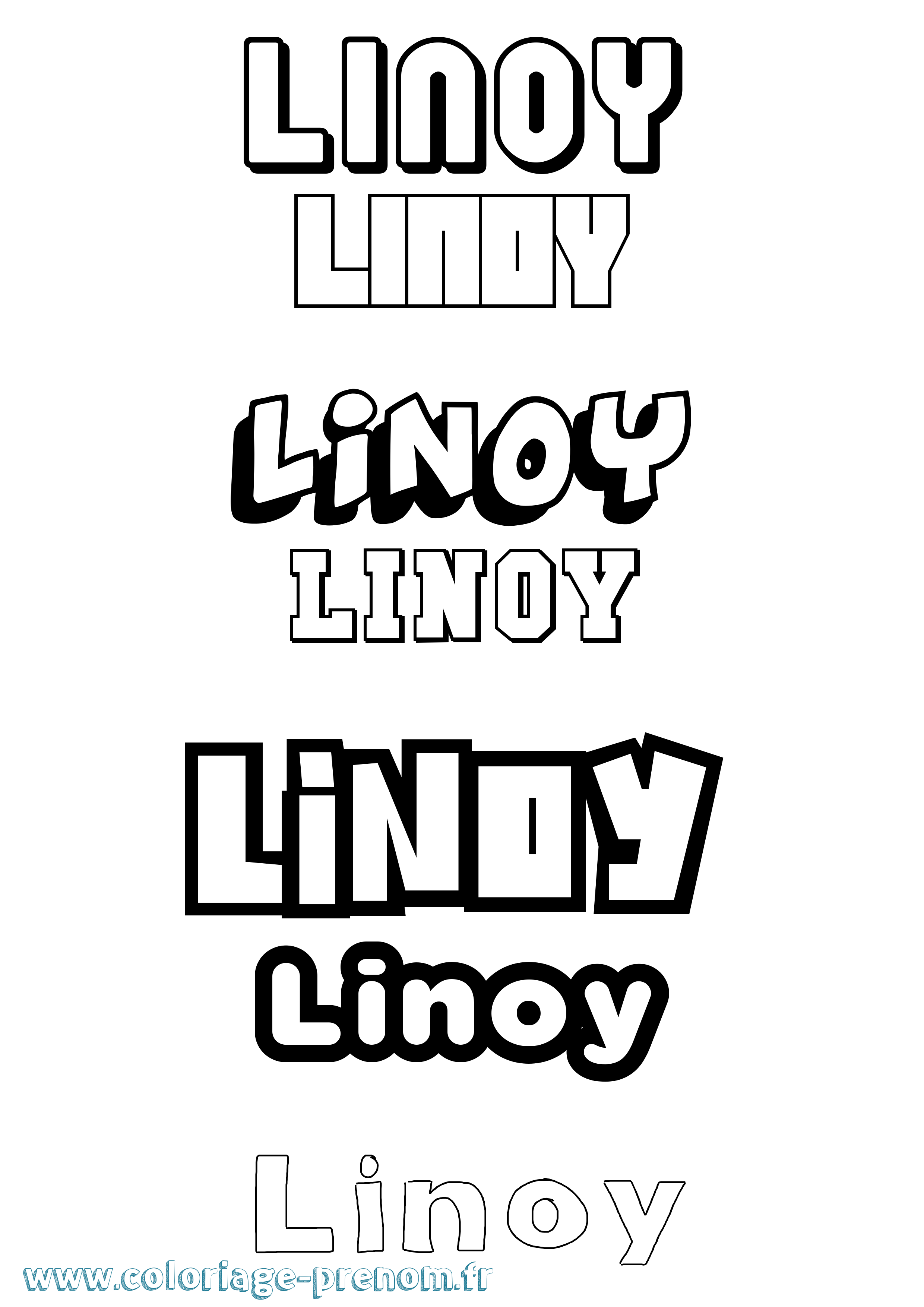 Coloriage prénom Linoy Simple