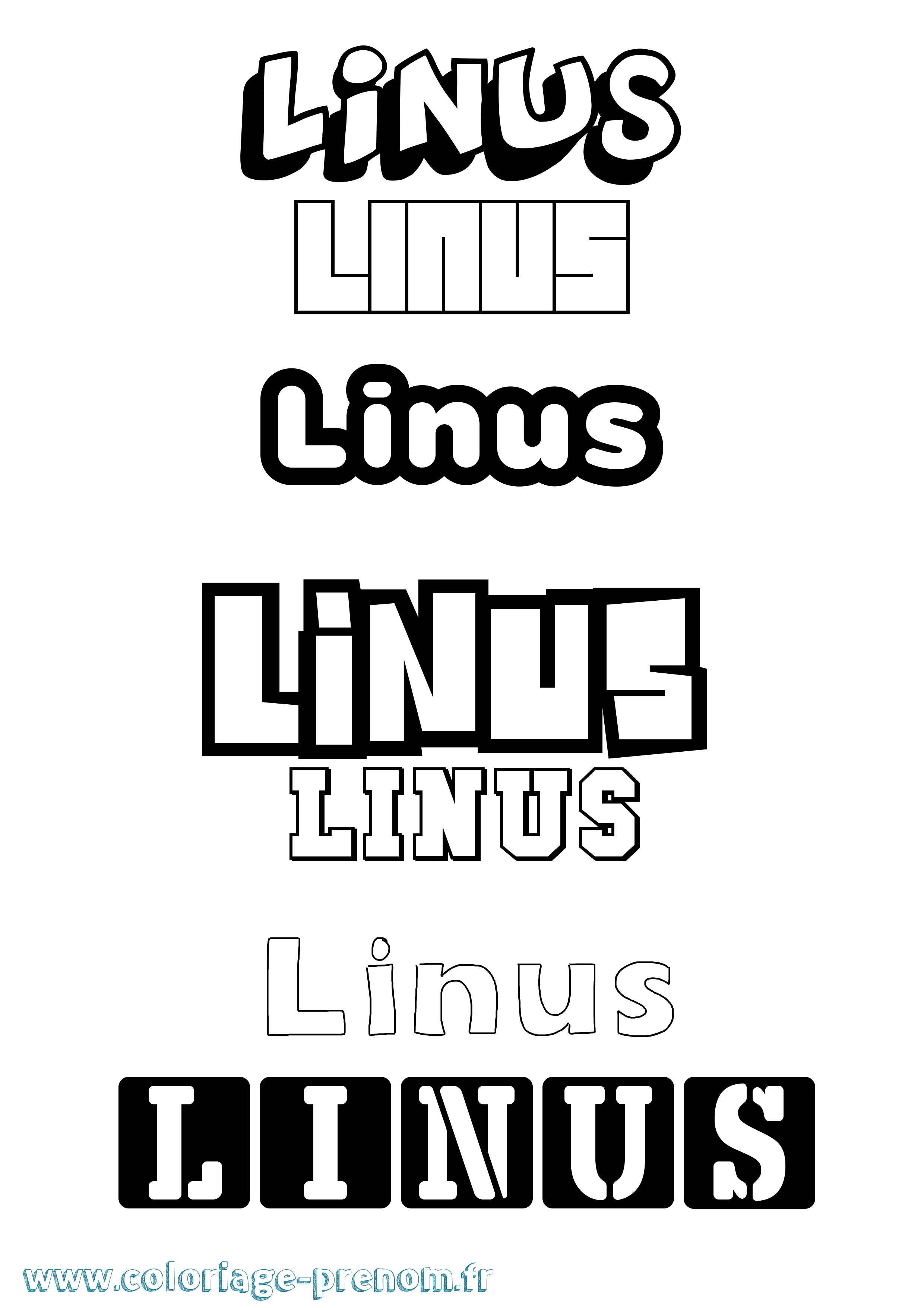 Coloriage prénom Linus Simple