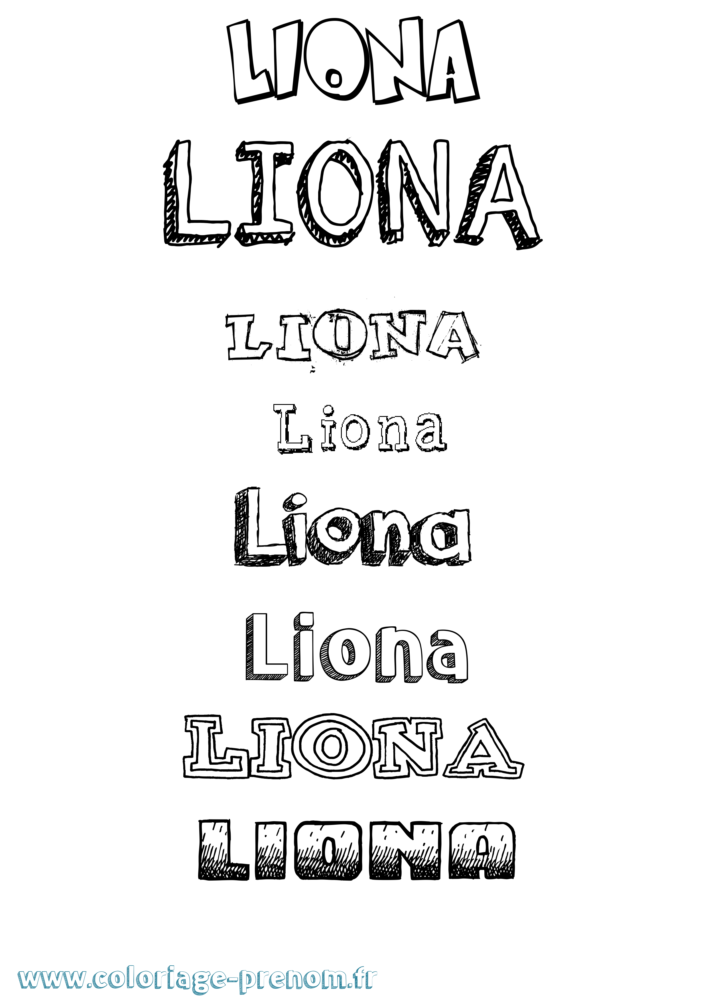 Coloriage Liona Dessiné Coloriage prénom Liona Dessiné