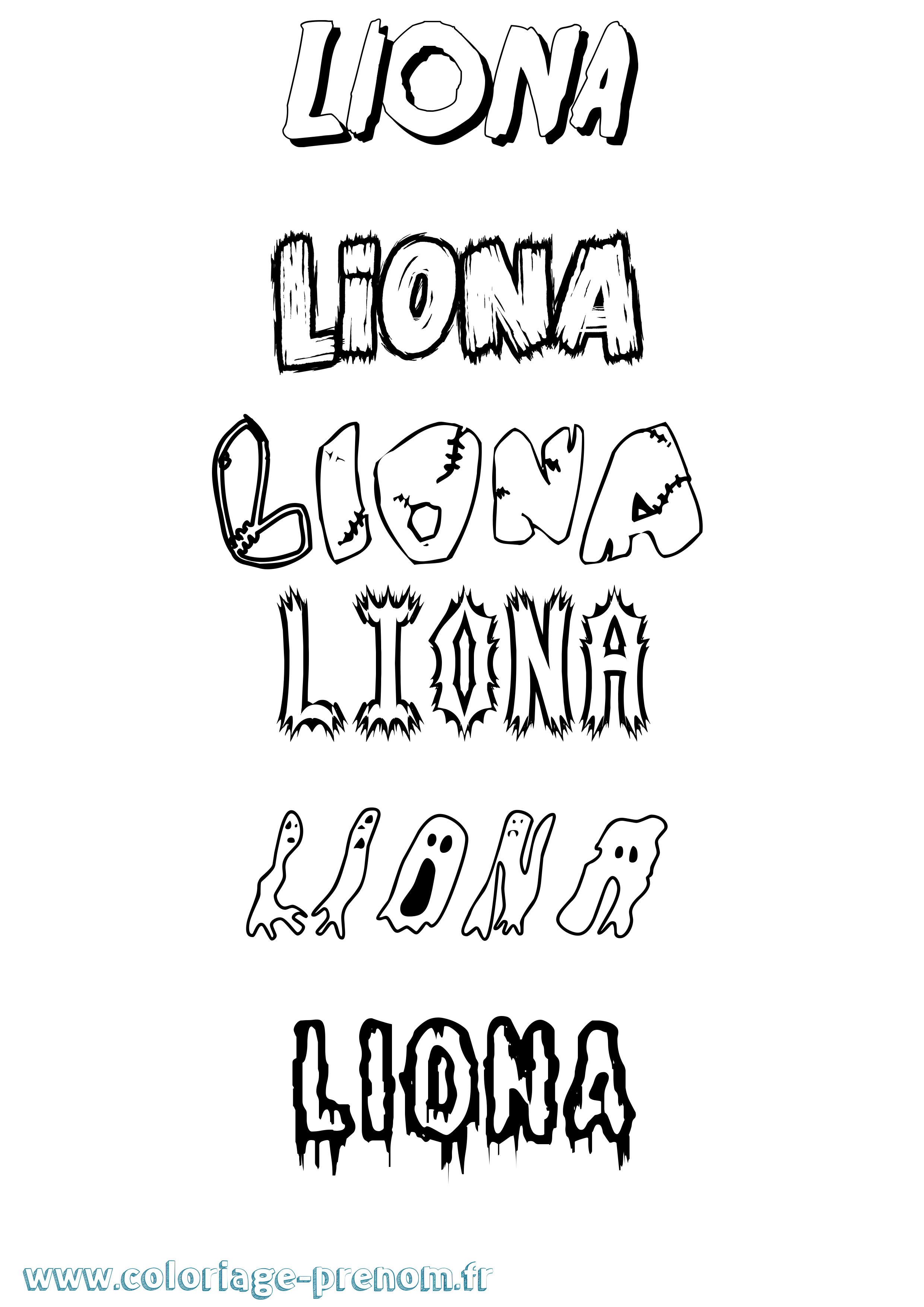 Coloriage Liona Frisson Coloriage prénom Liona Frisson