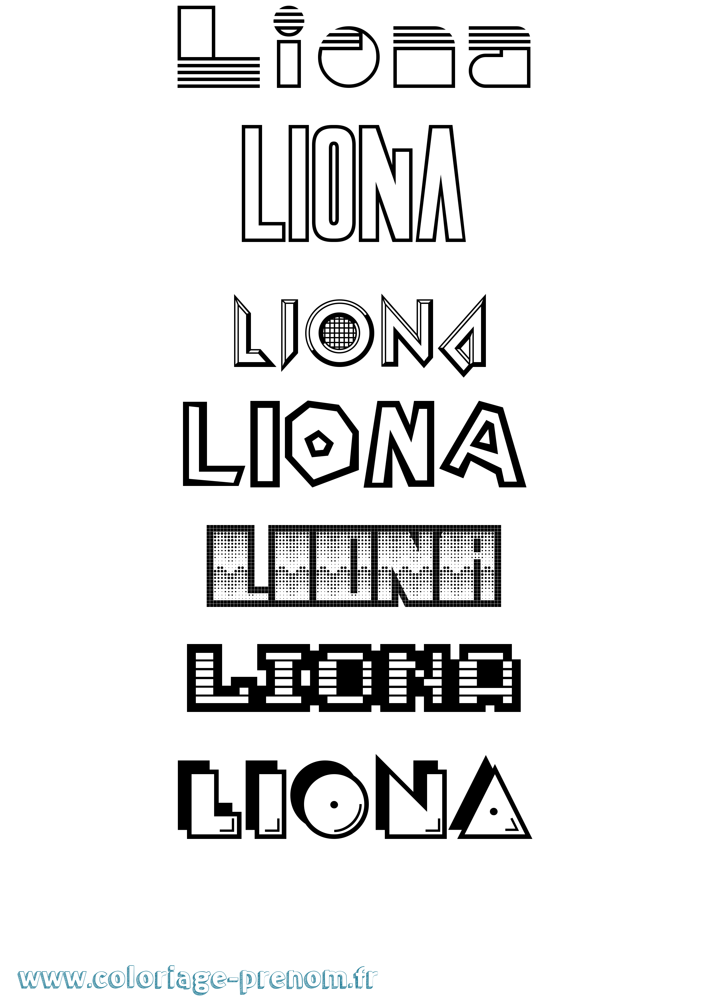 Coloriage Liona Jeux Vidéos Coloriage prénom Liona Jeux Vidéos