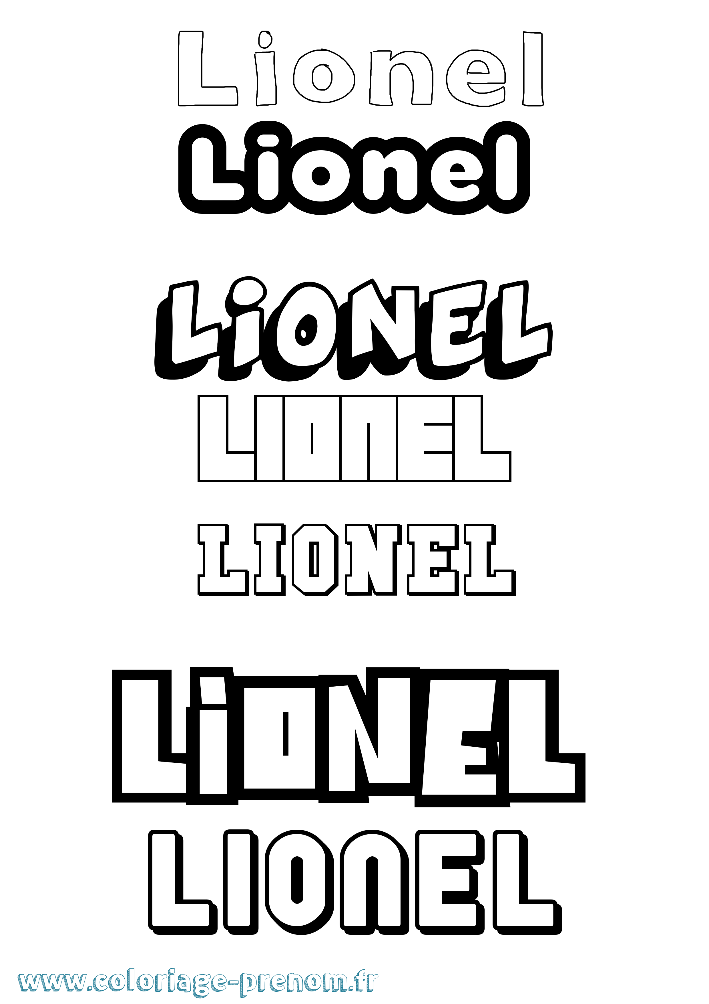 Coloriage prénom Lionel Simple