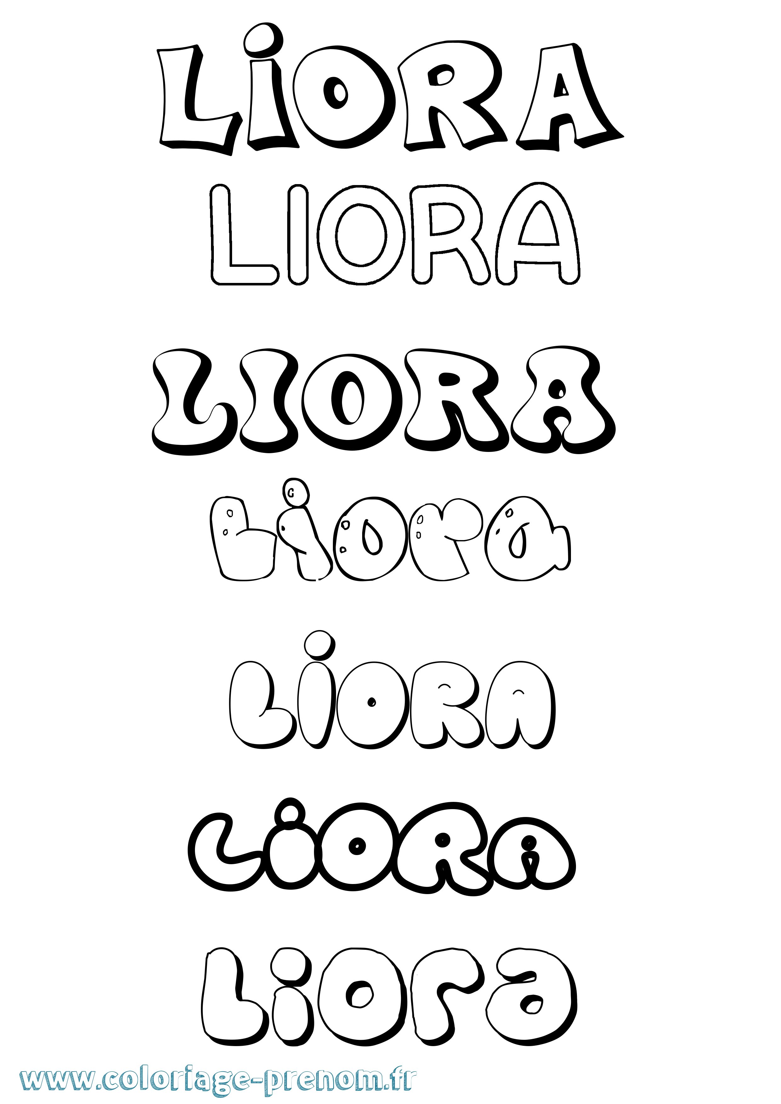 Coloriage Liora Coloriage prénom Liora