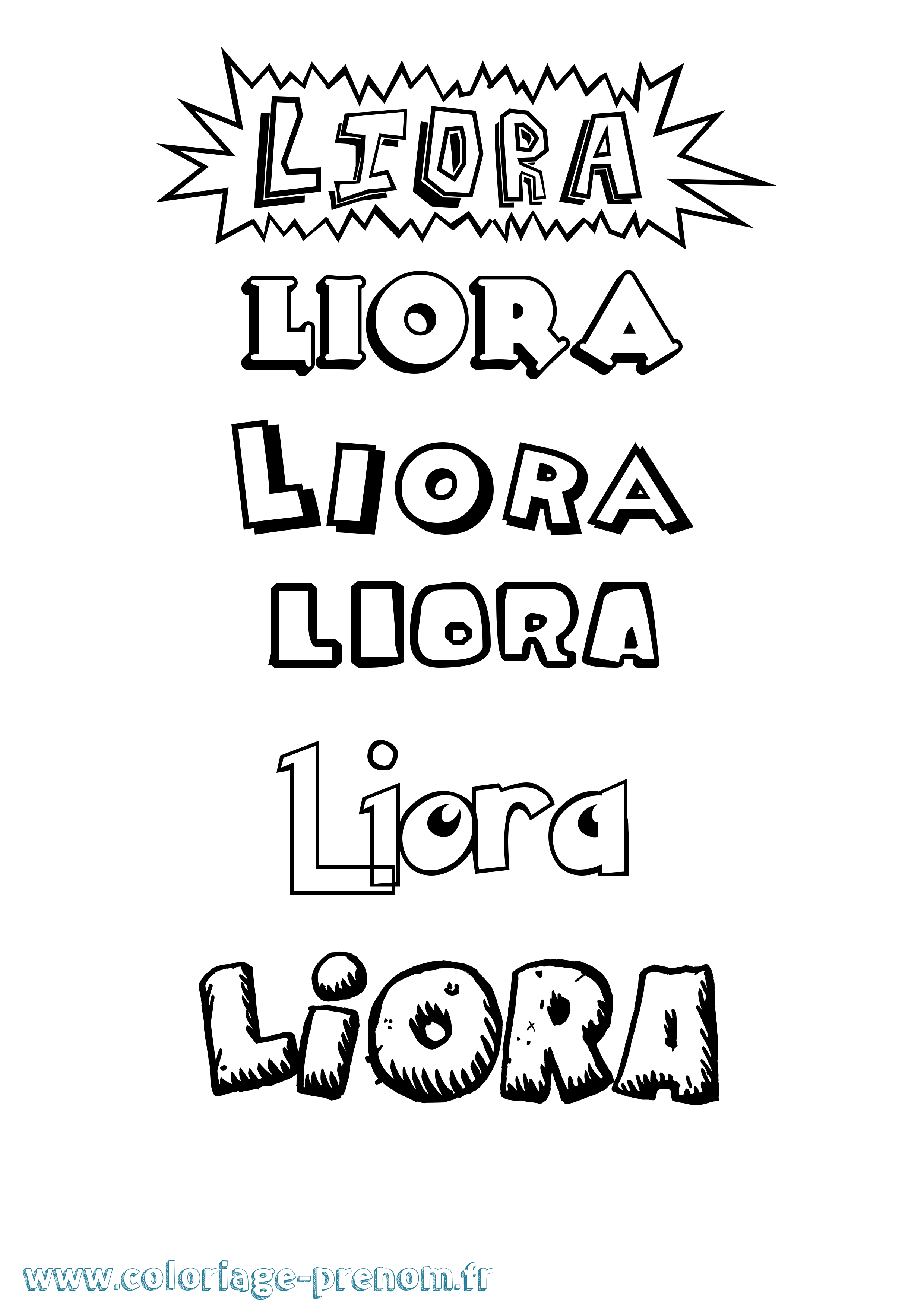 Coloriage Liora Coloriage prénom Liora