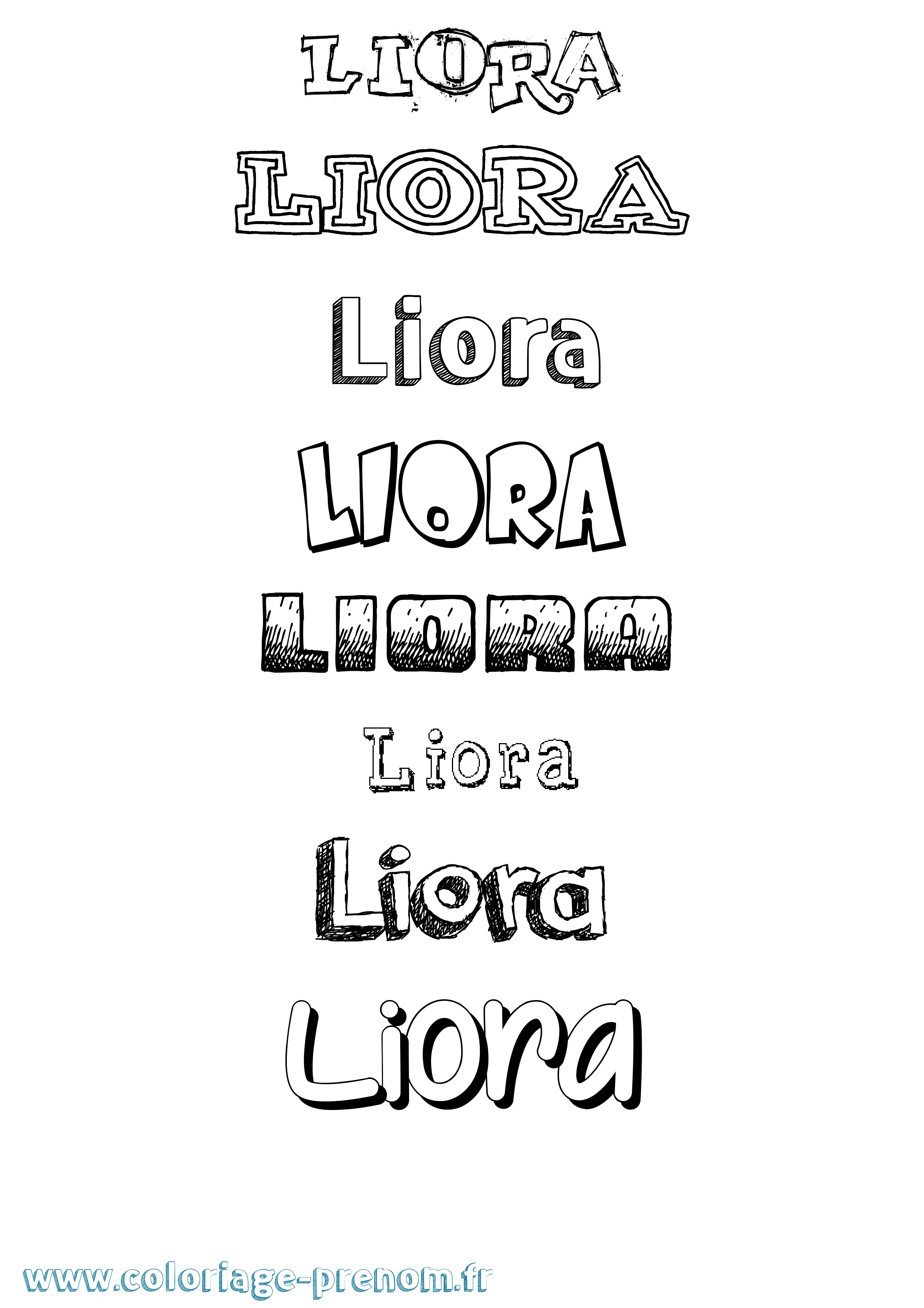 Coloriage Liora Coloriage prénom Liora