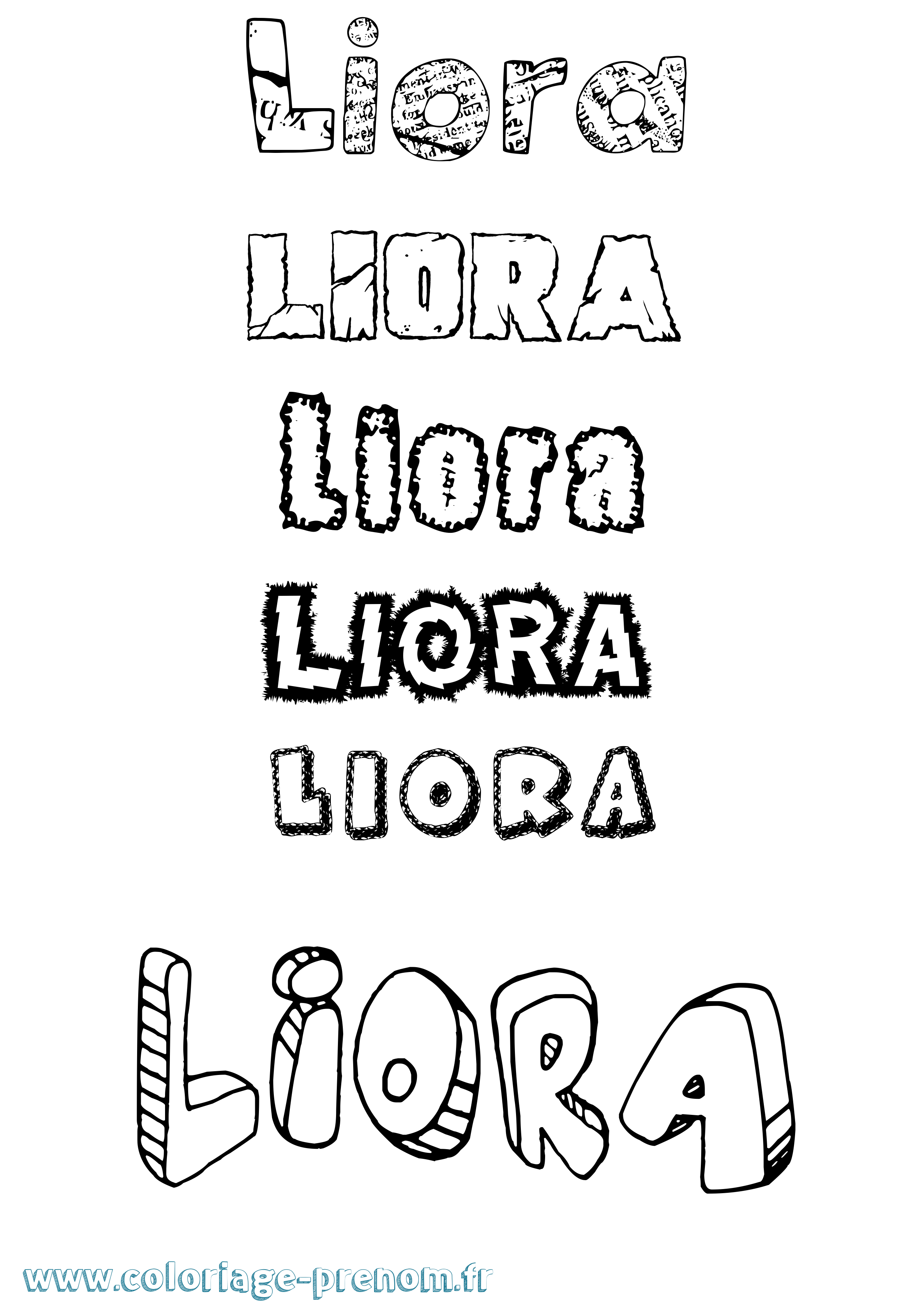 Coloriage Liora Coloriage prénom Liora