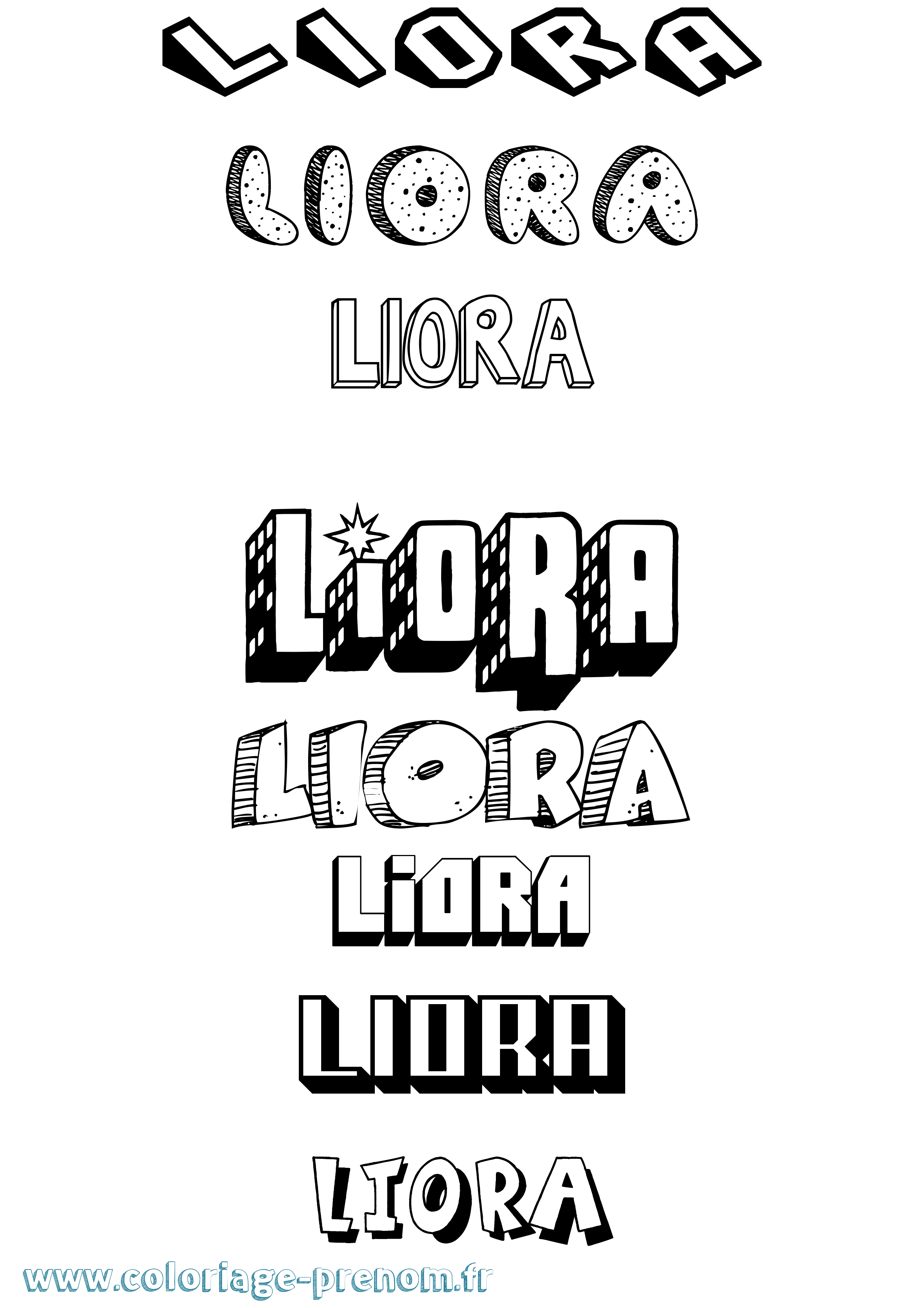 Coloriage Liora Coloriage prénom Liora