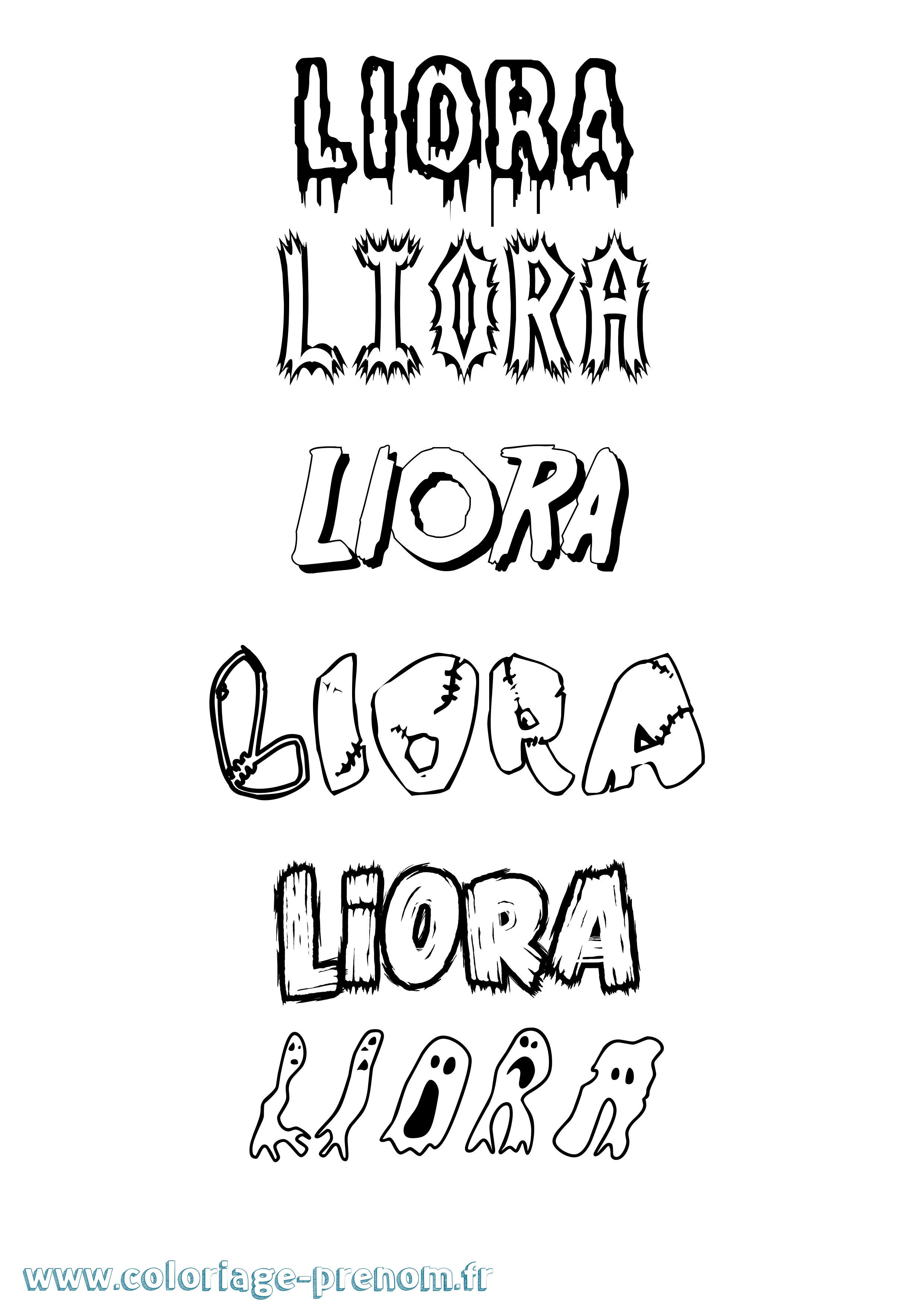 Coloriage Liora Coloriage prénom Liora