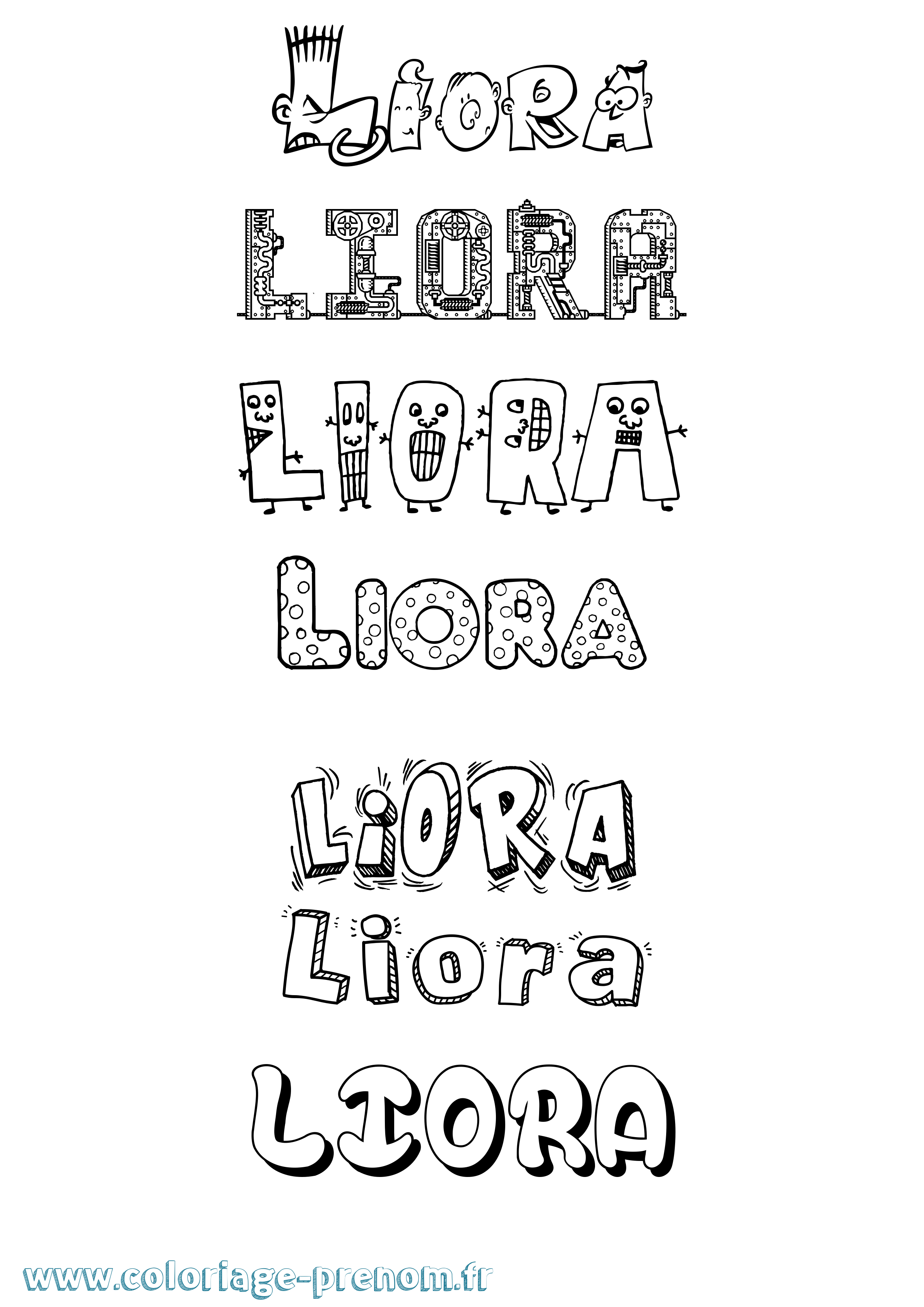 Coloriage Liora Coloriage prénom Liora