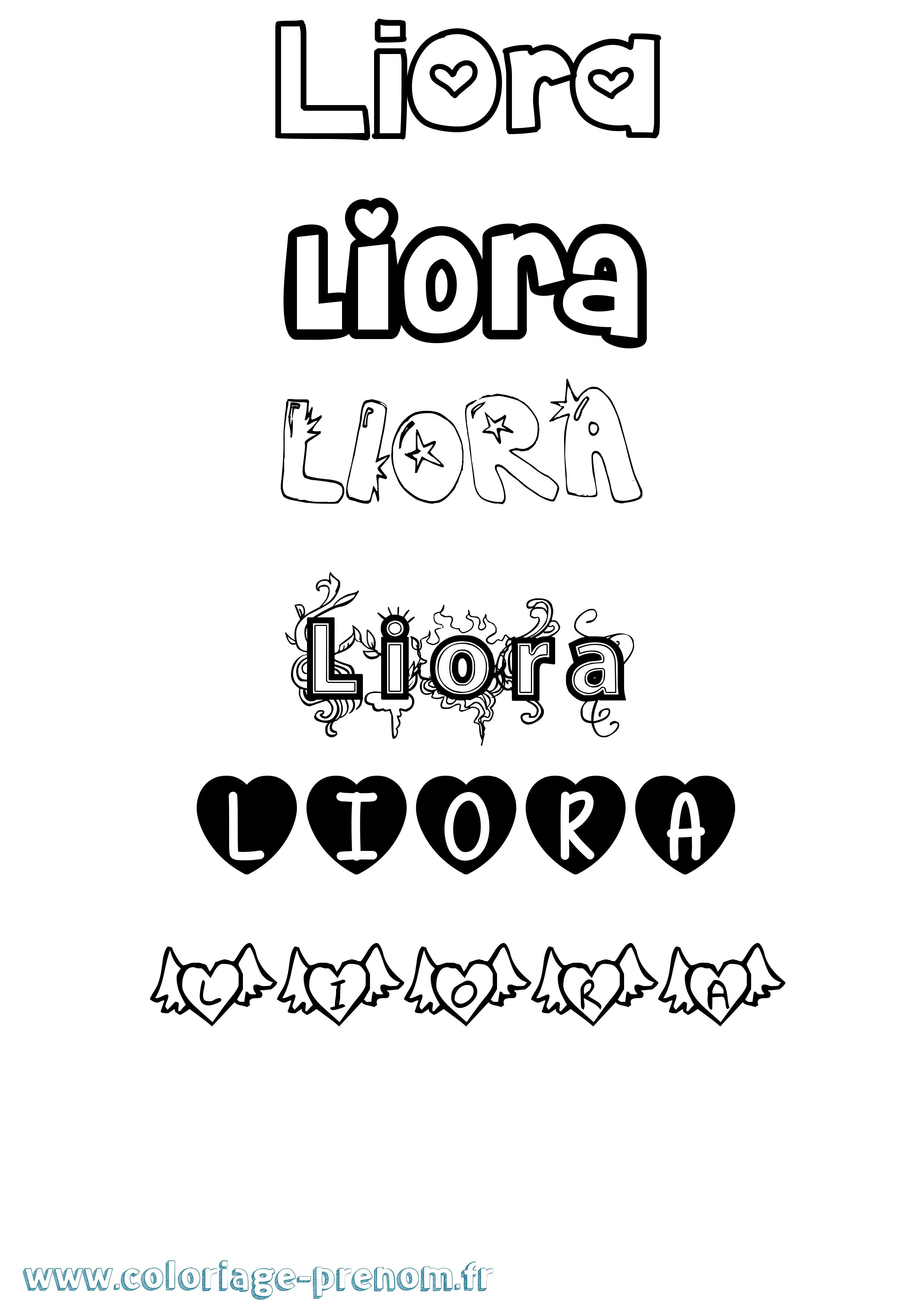 Coloriage Liora Coloriage prénom Liora