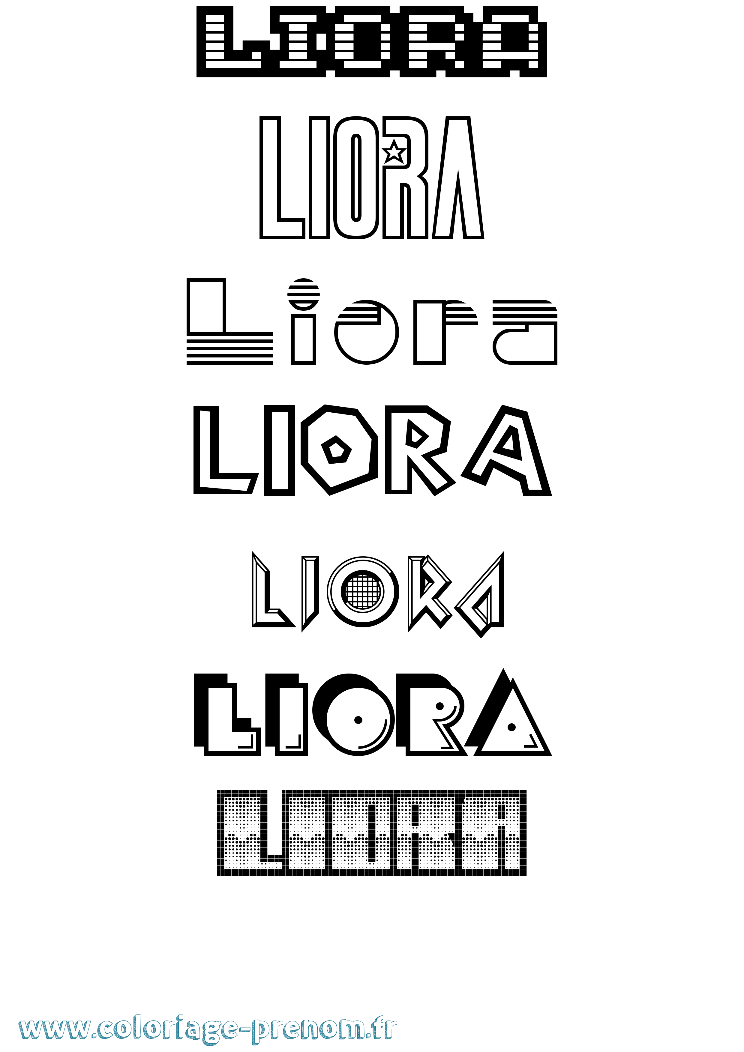 Coloriage Liora Coloriage prénom Liora
