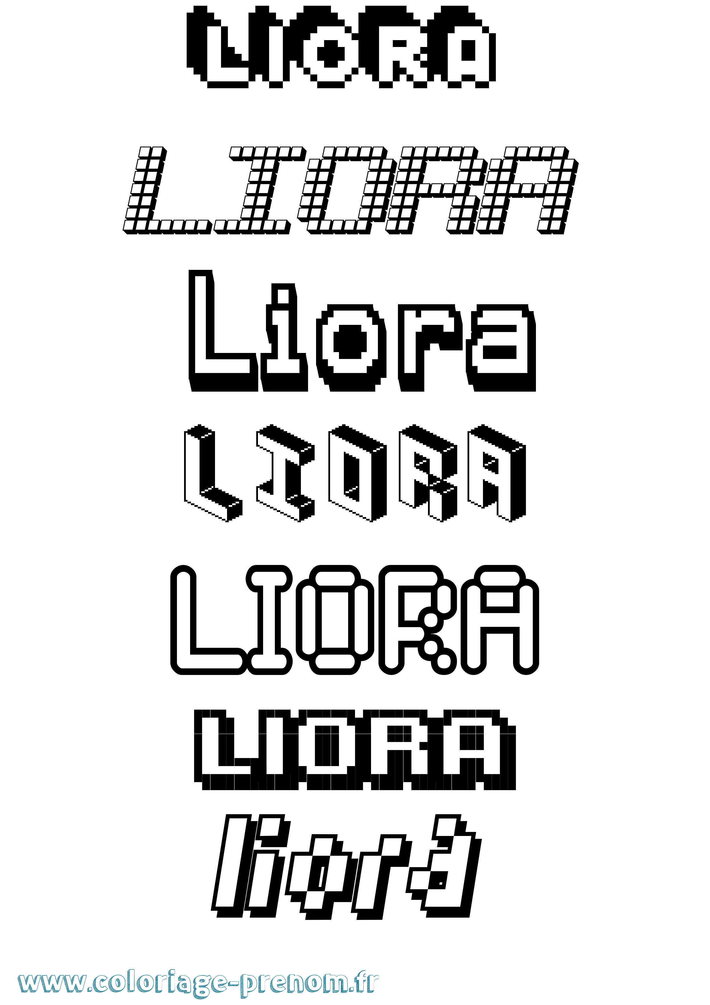 Coloriage Liora Coloriage prénom Liora