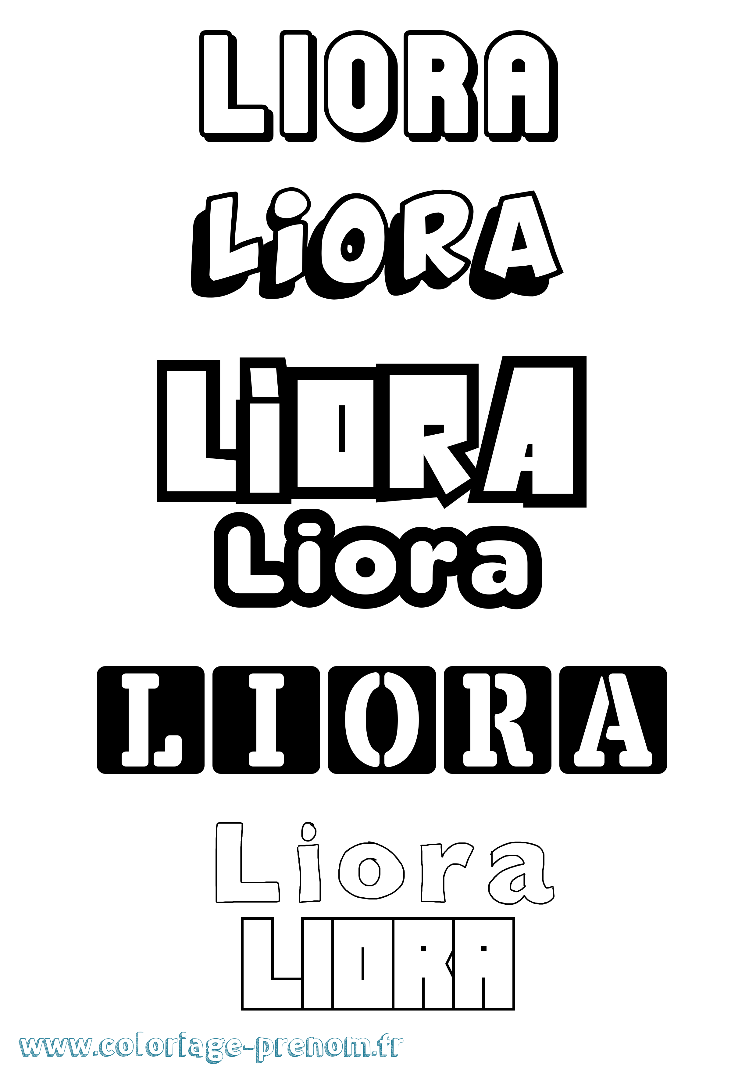 Coloriage Liora Coloriage prénom Liora