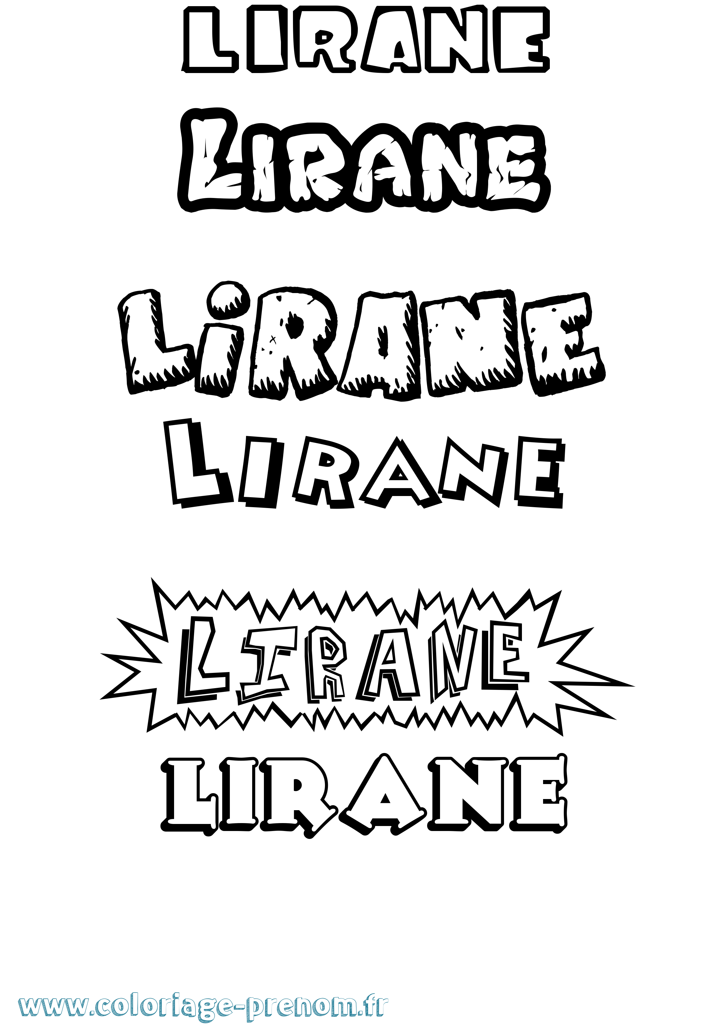 Coloriage Lirane Dessin Animé Coloriage prénom Lirane Dessin Animé