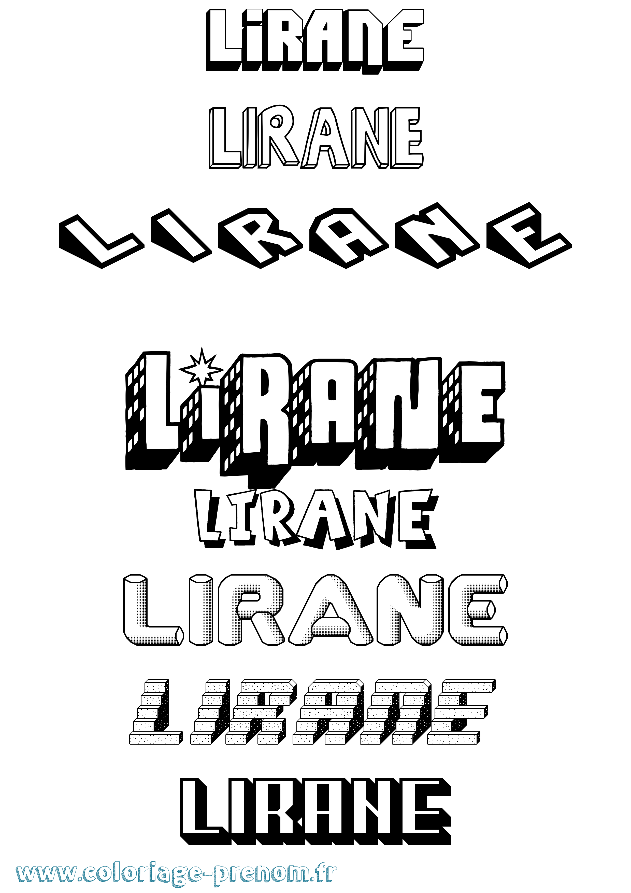 Coloriage Lirane Effet 3D Coloriage prénom Lirane Effet 3D