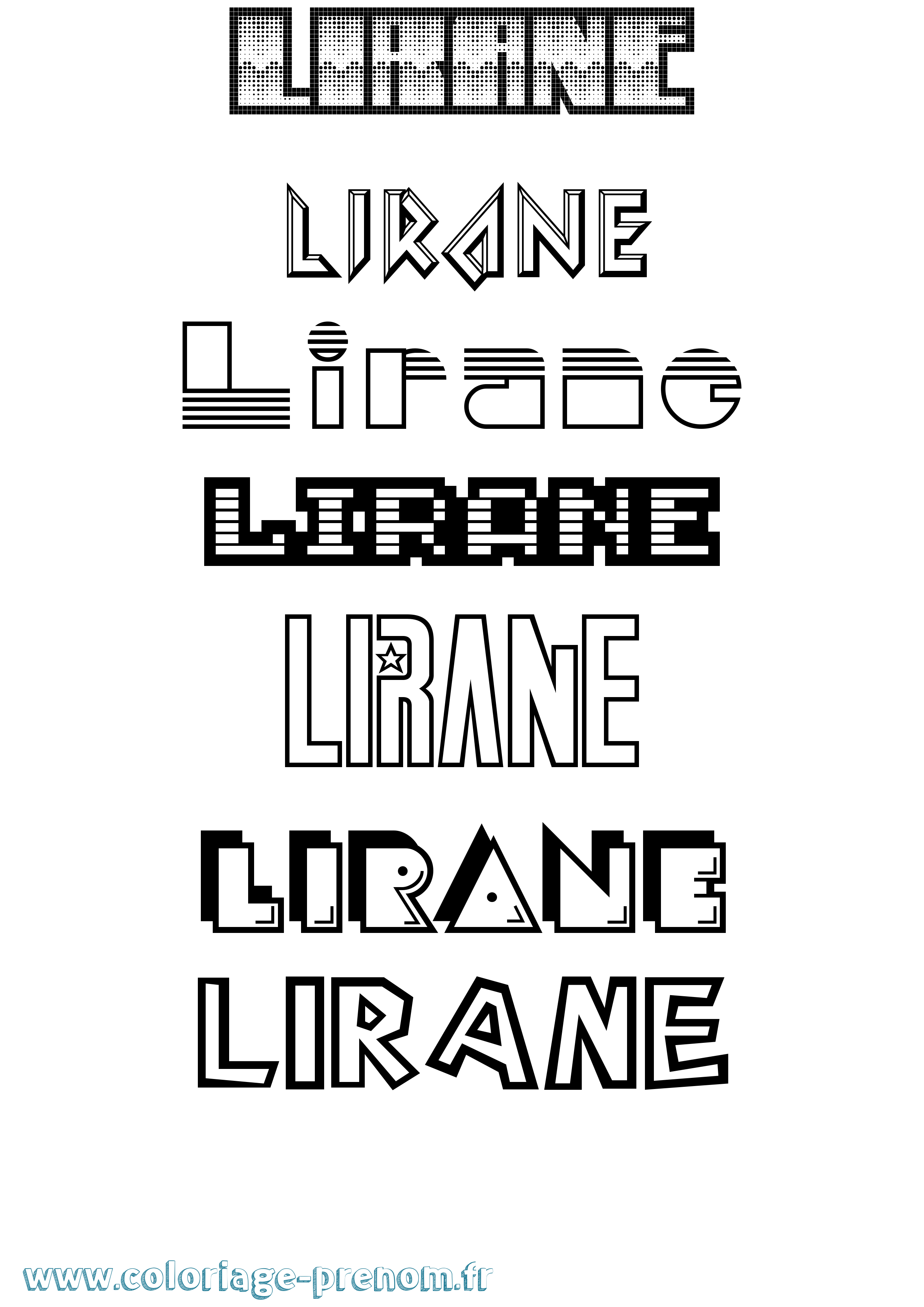 Coloriage Lirane Jeux Vidéos Coloriage prénom Lirane Jeux Vidéos