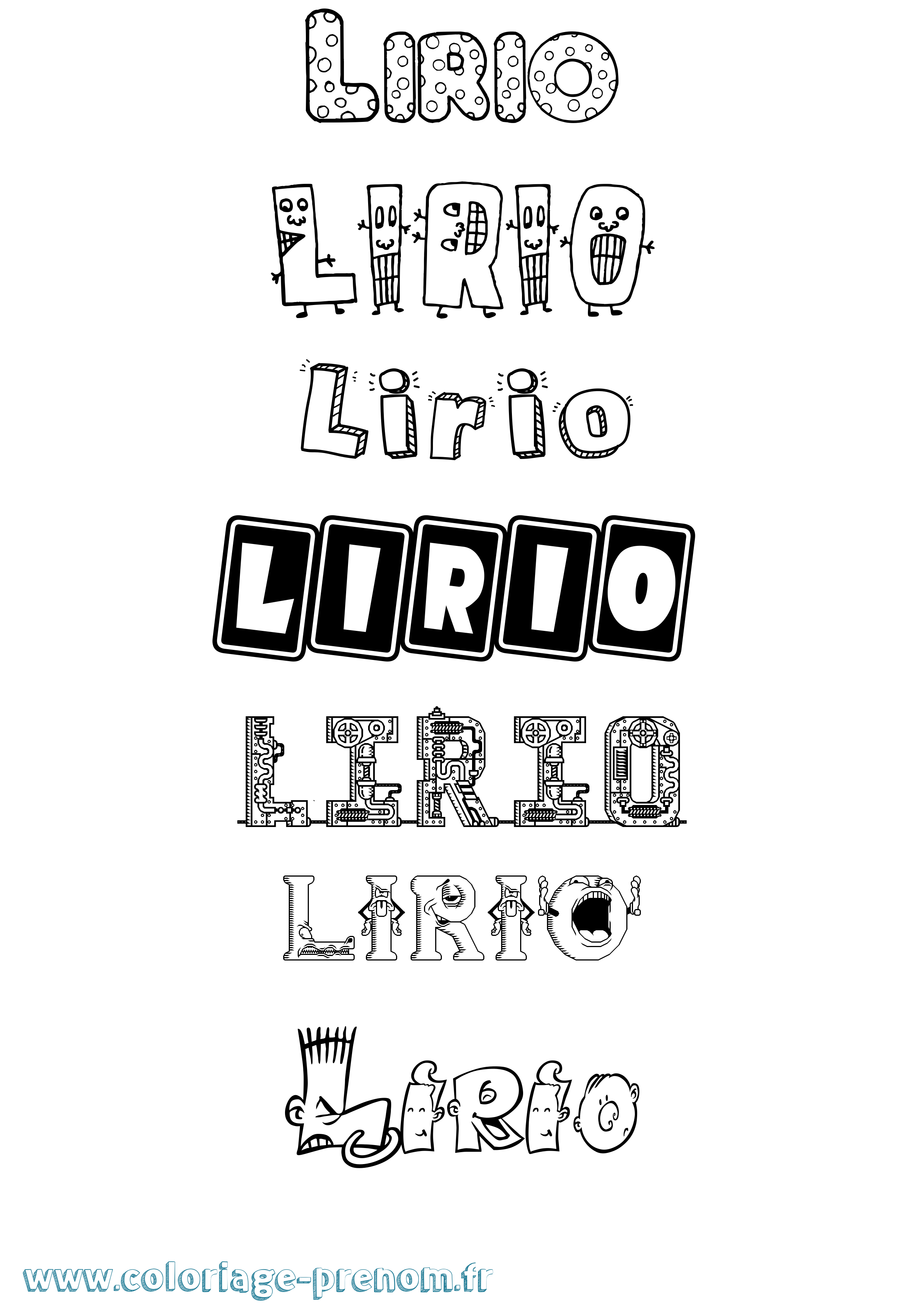 Coloriage prénom Lirio Fun