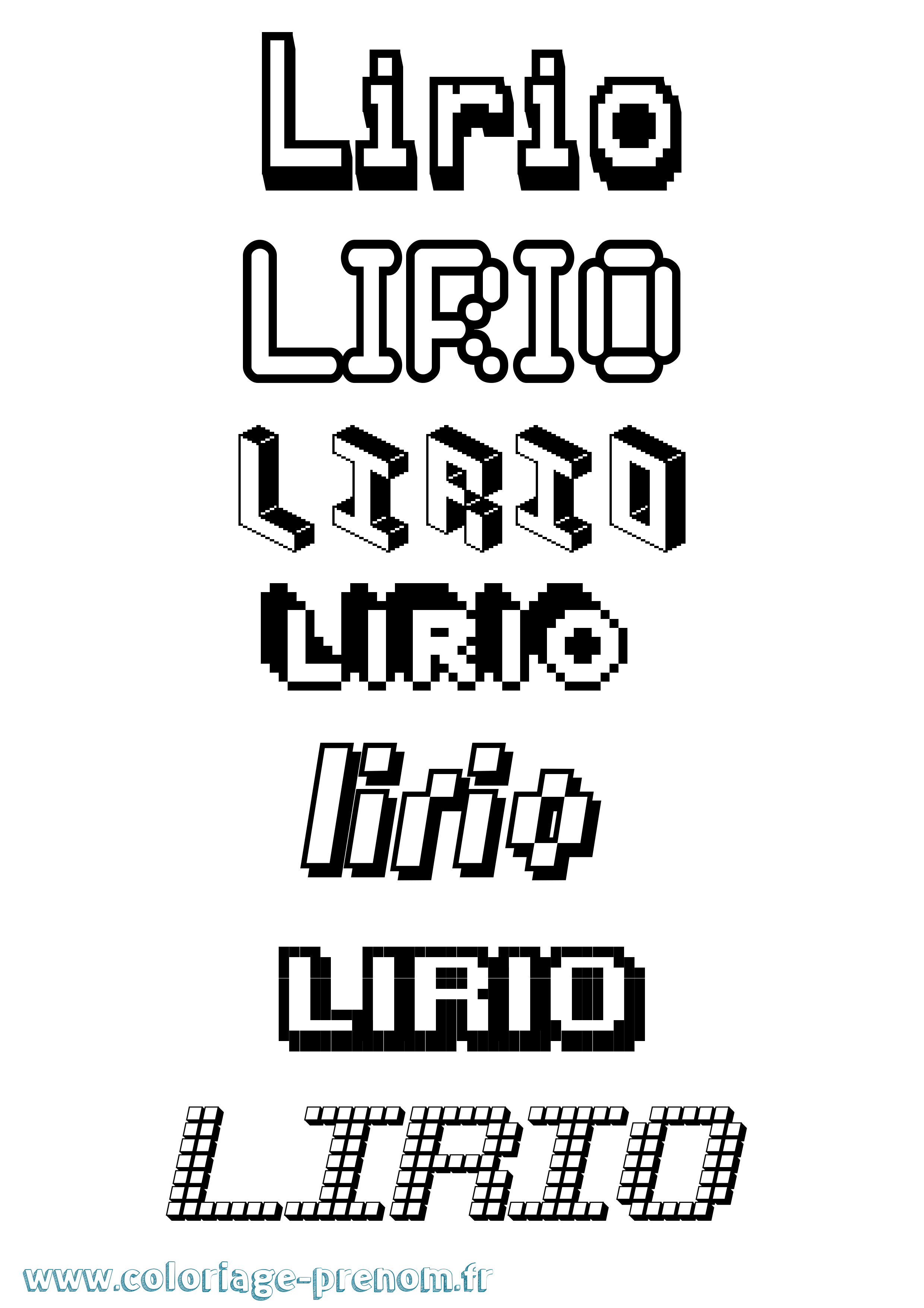 Coloriage prénom Lirio Pixel