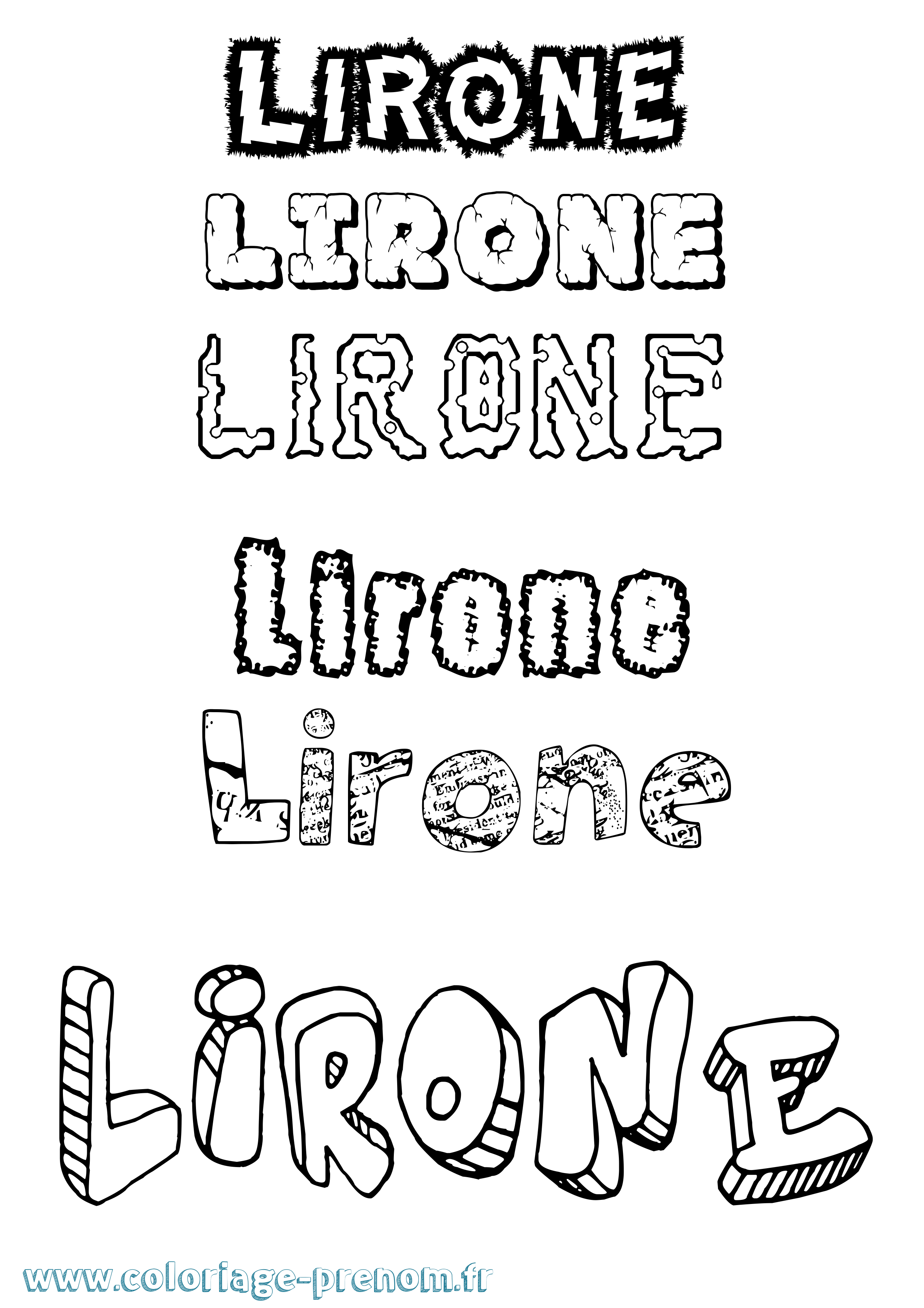Coloriage prénom Lirone