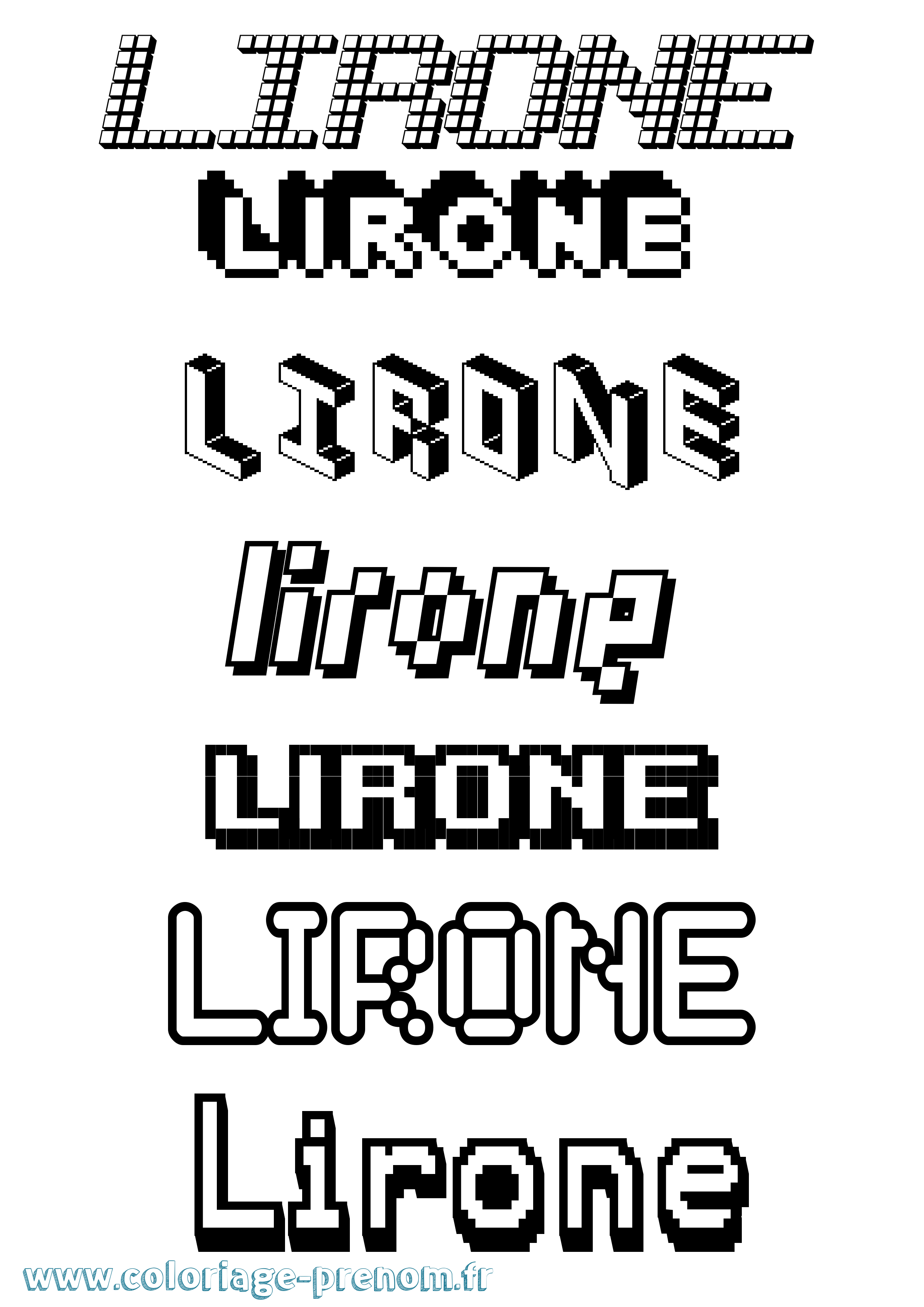 Coloriage prénom Lirone