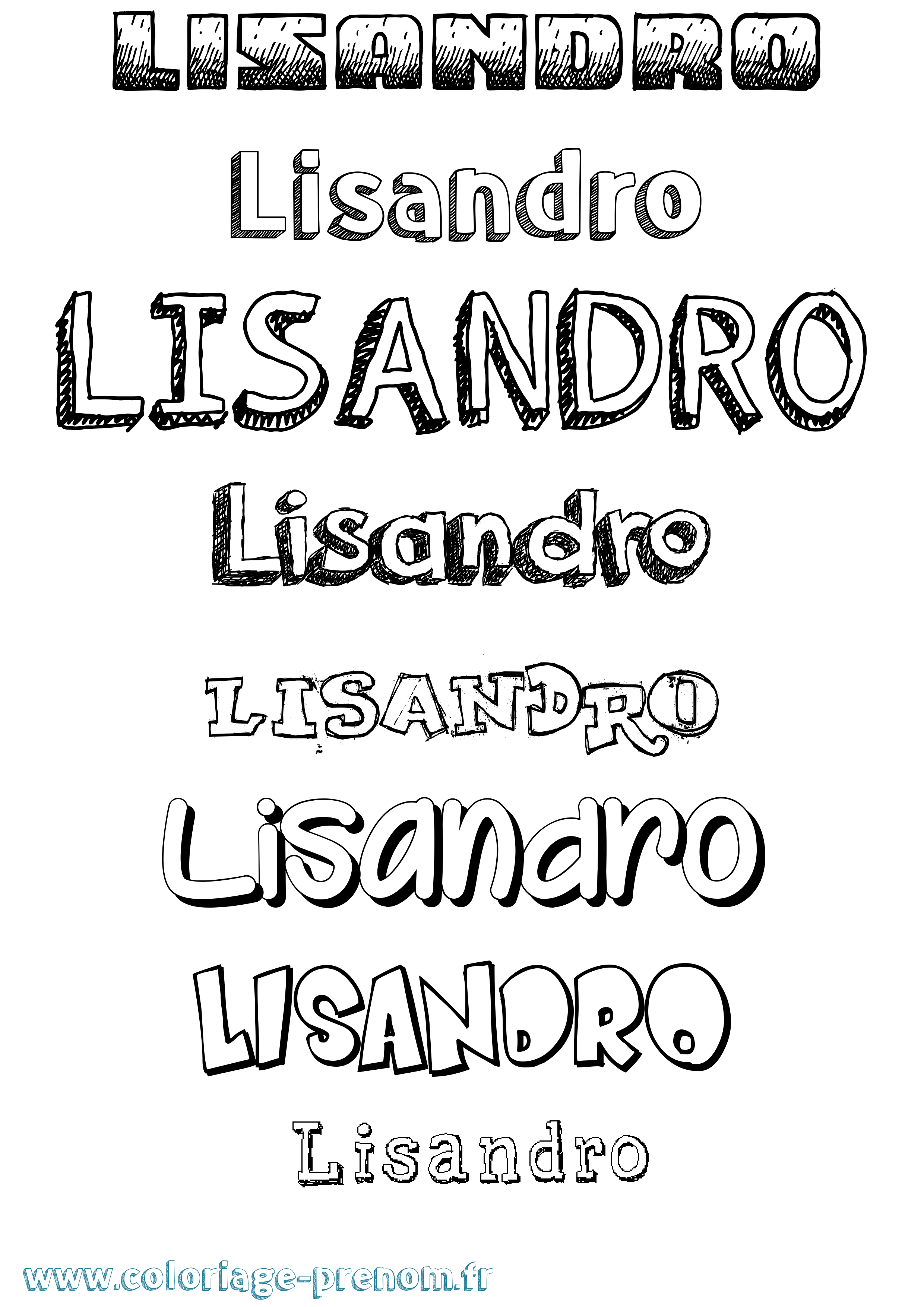 Coloriage prénom Lisandro Dessiné