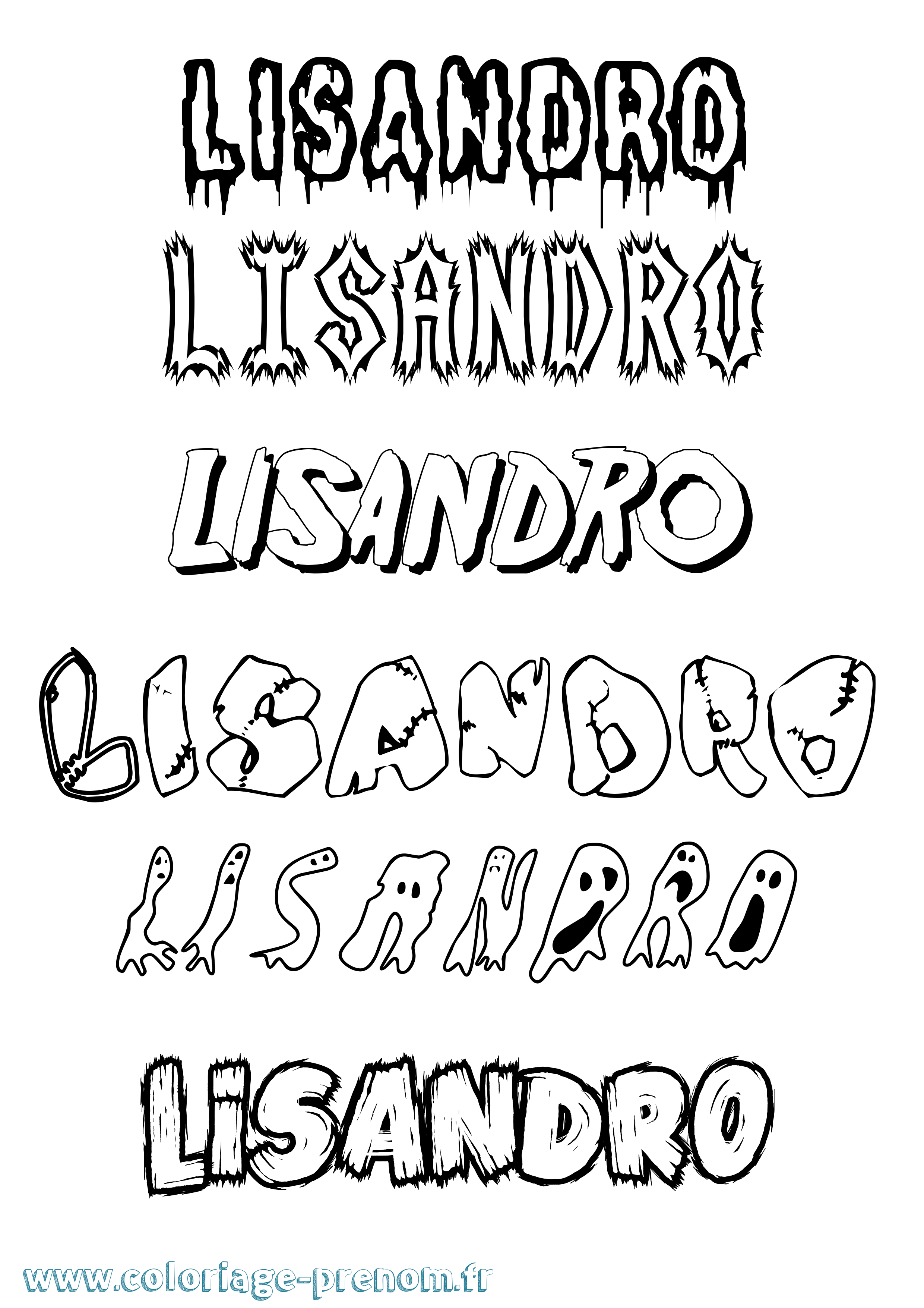 Coloriage Lisandro Frisson Coloriage prénom Lisandro Frisson