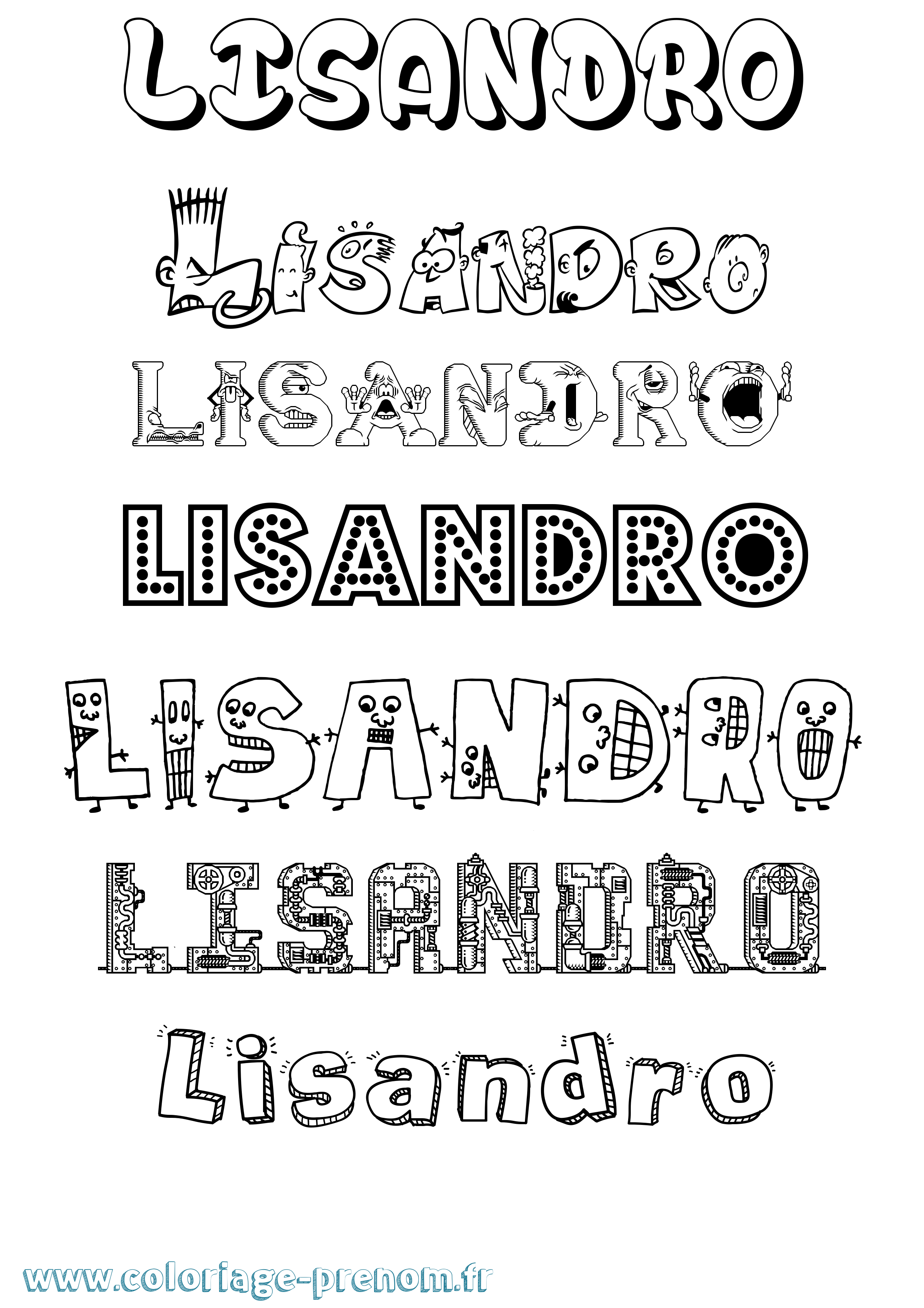 Coloriage Lisandro Fun Coloriage prénom Lisandro Fun