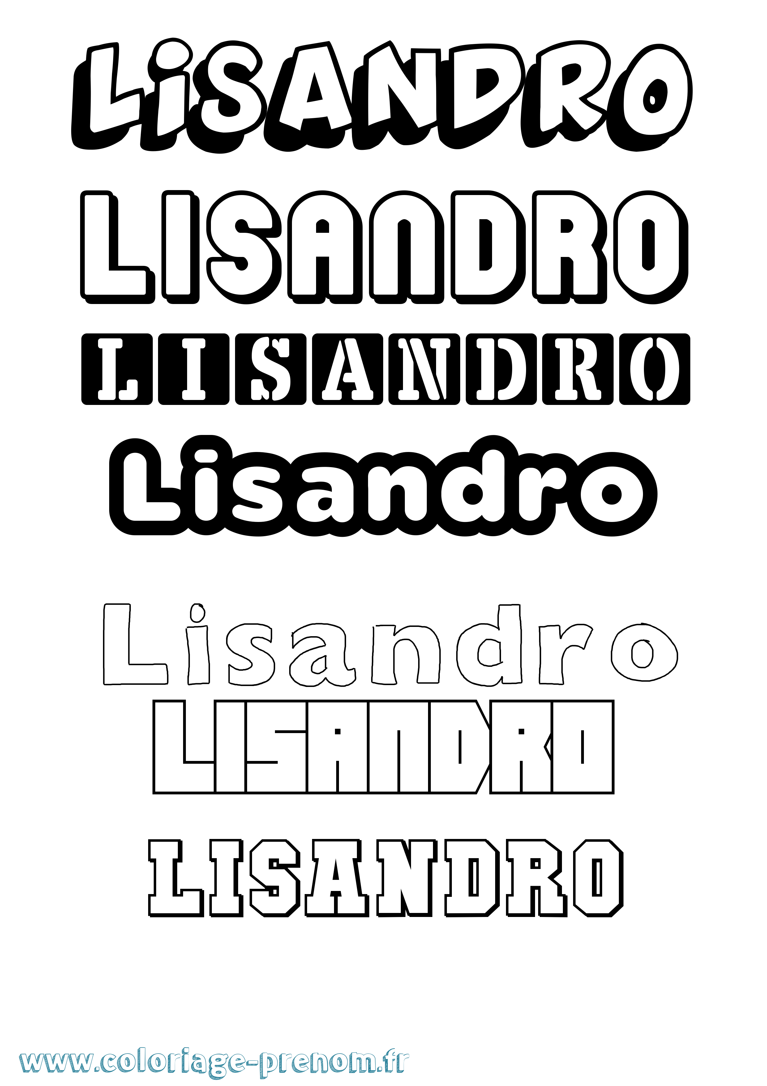 Coloriage Lisandro Simple Coloriage prénom Lisandro Simple