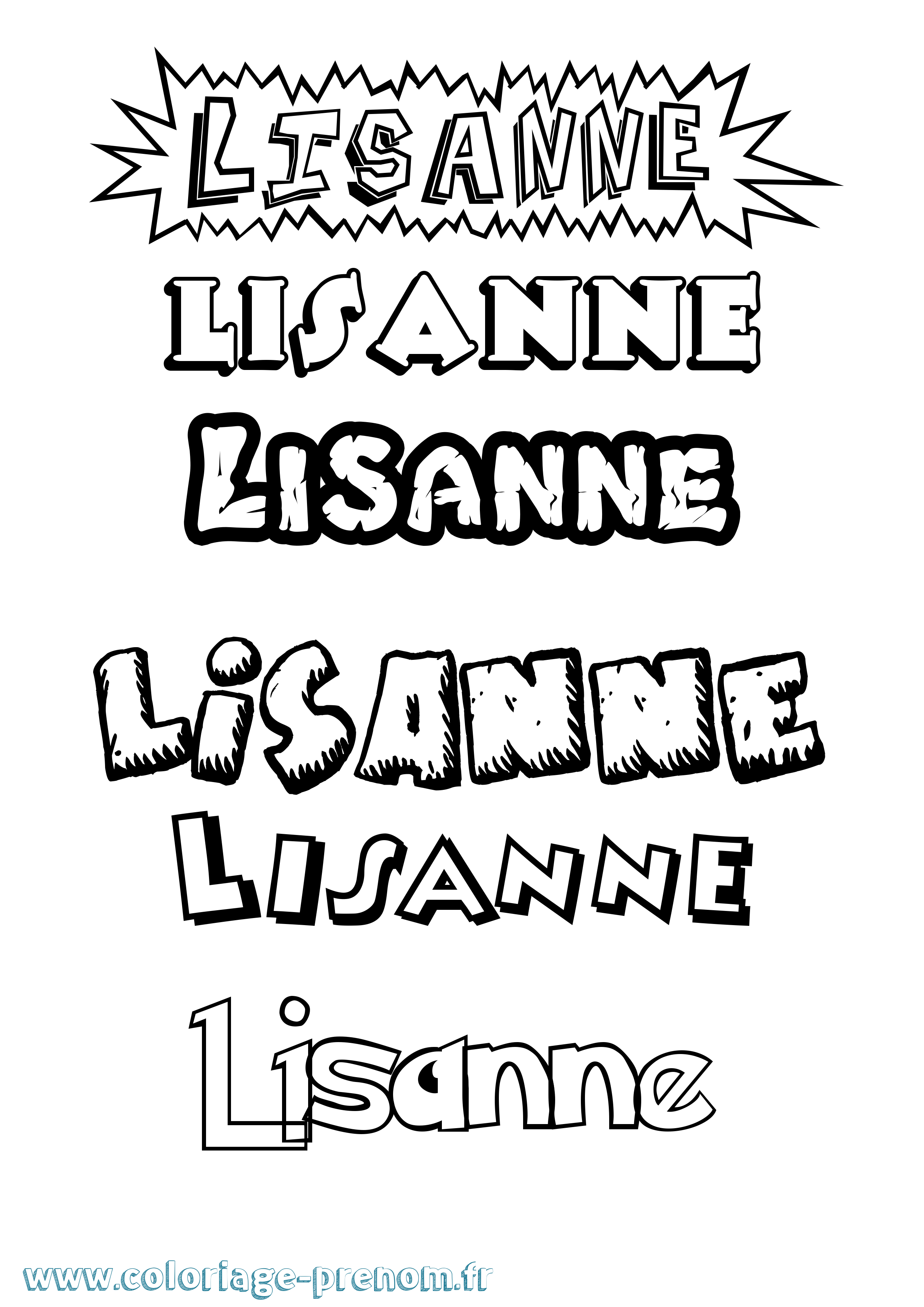 Coloriage prénom Lisanne Dessin Animé
