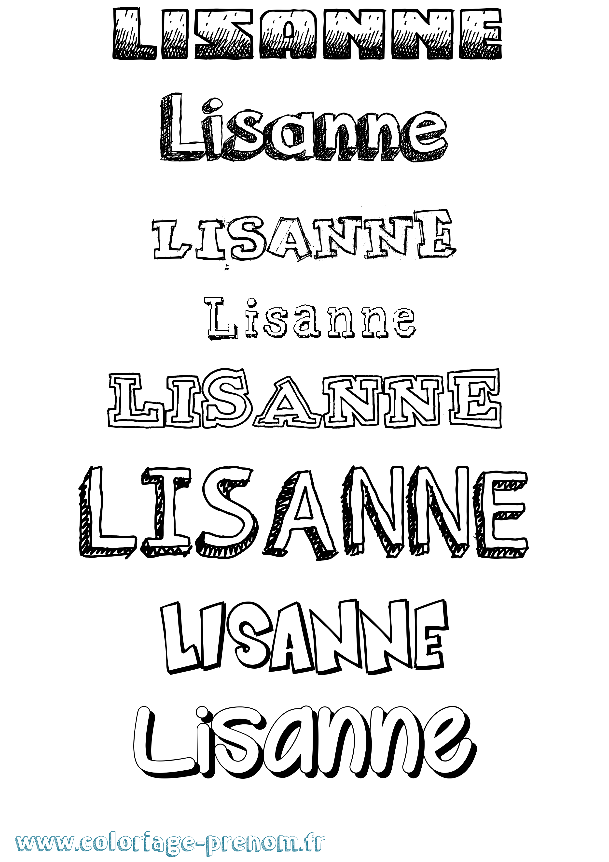Coloriage prénom Lisanne Dessiné