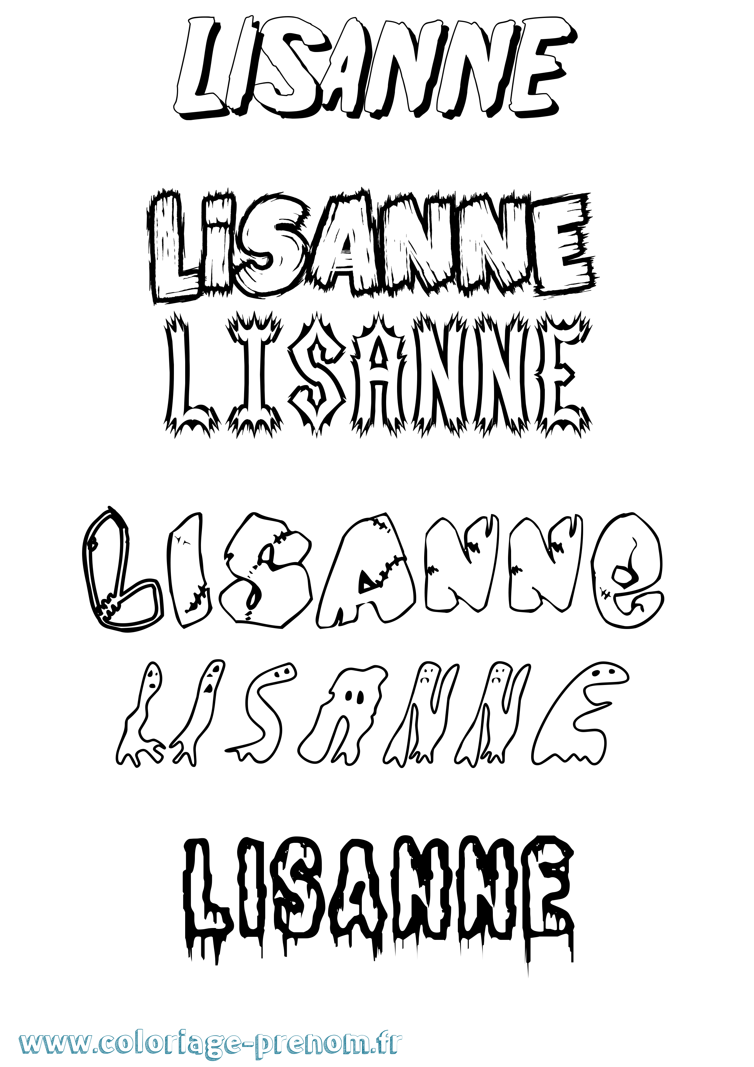 Coloriage prénom Lisanne Frisson