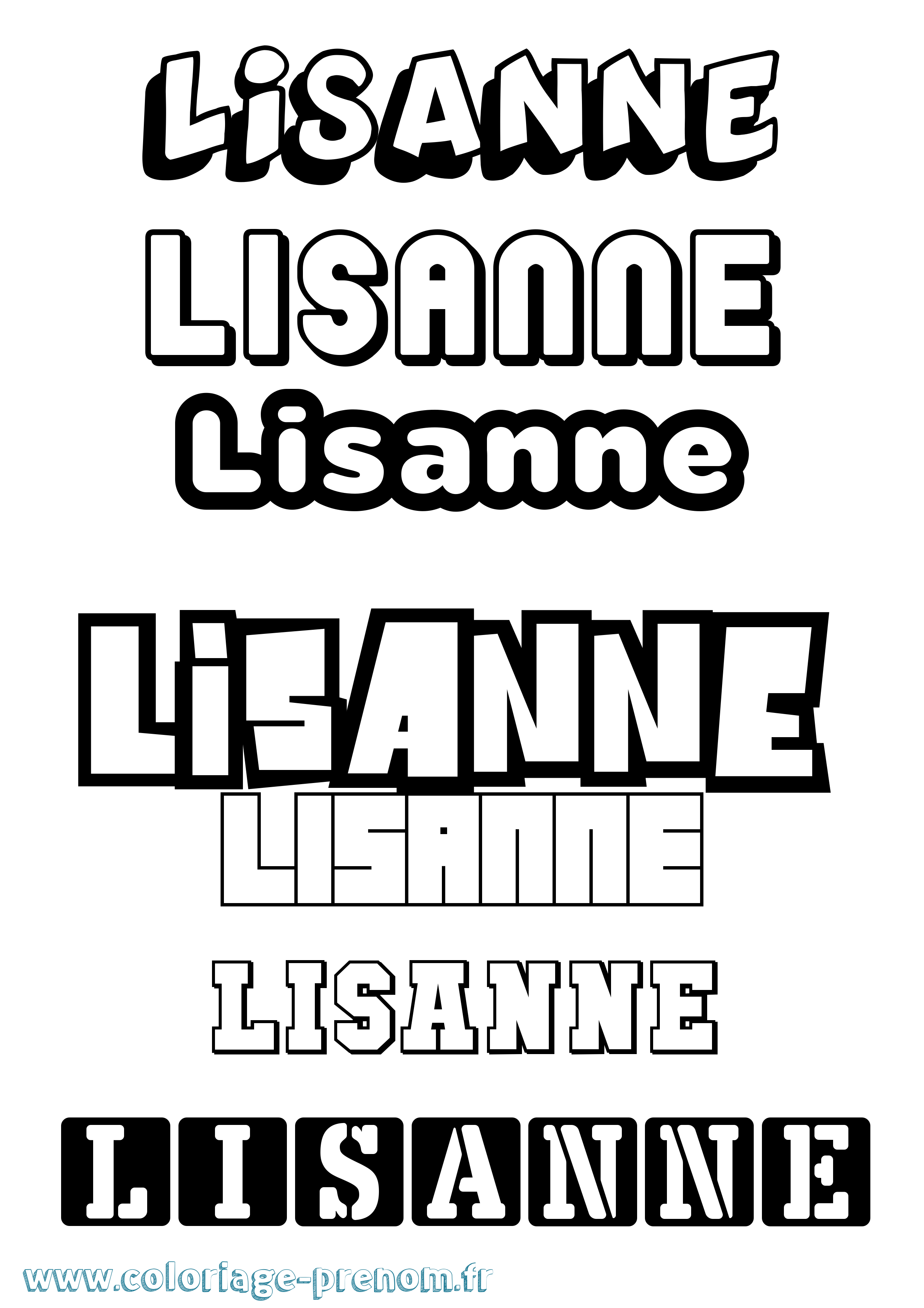 Coloriage prénom Lisanne Simple