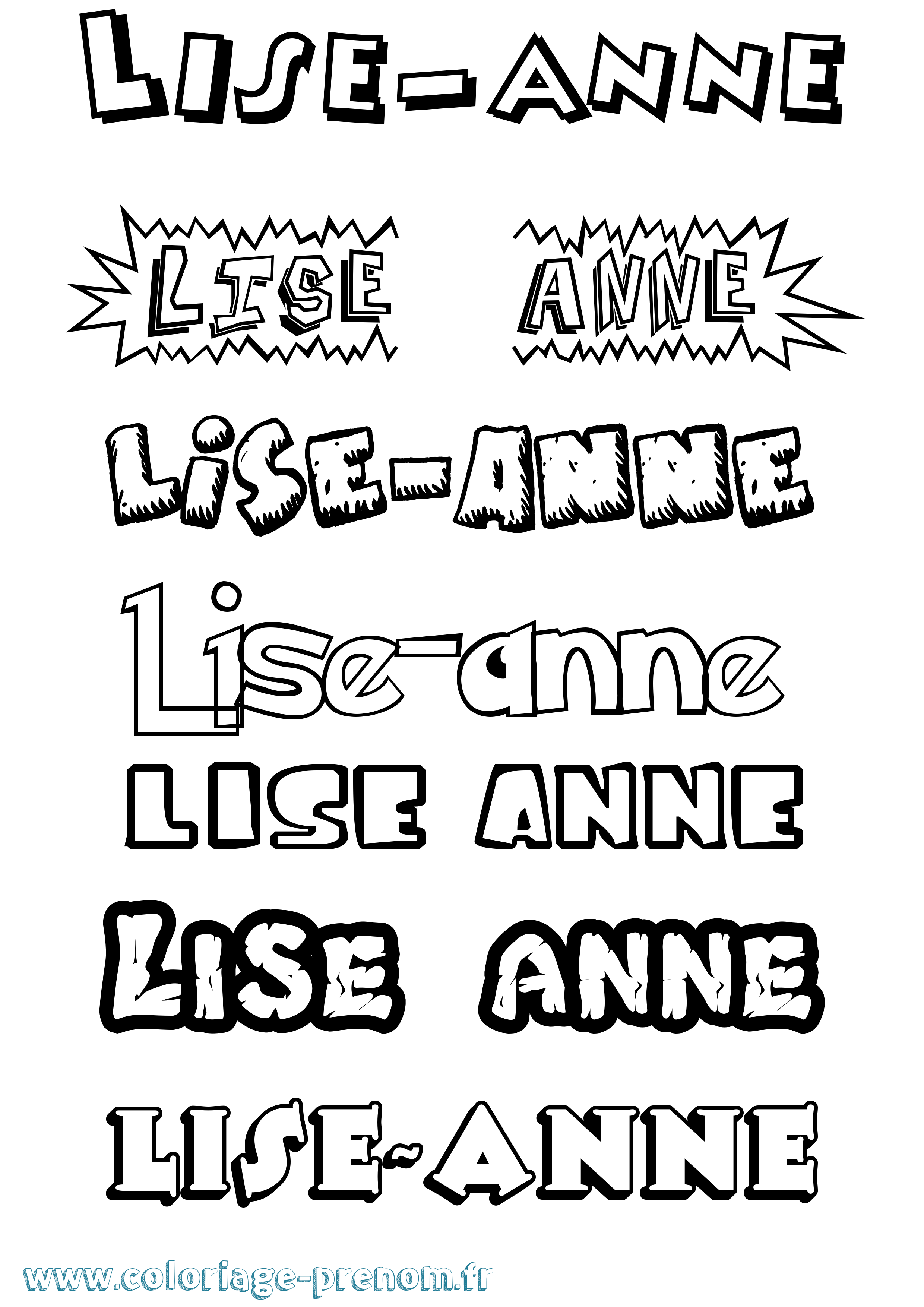Coloriage prénom Lise-Anne Dessin Animé