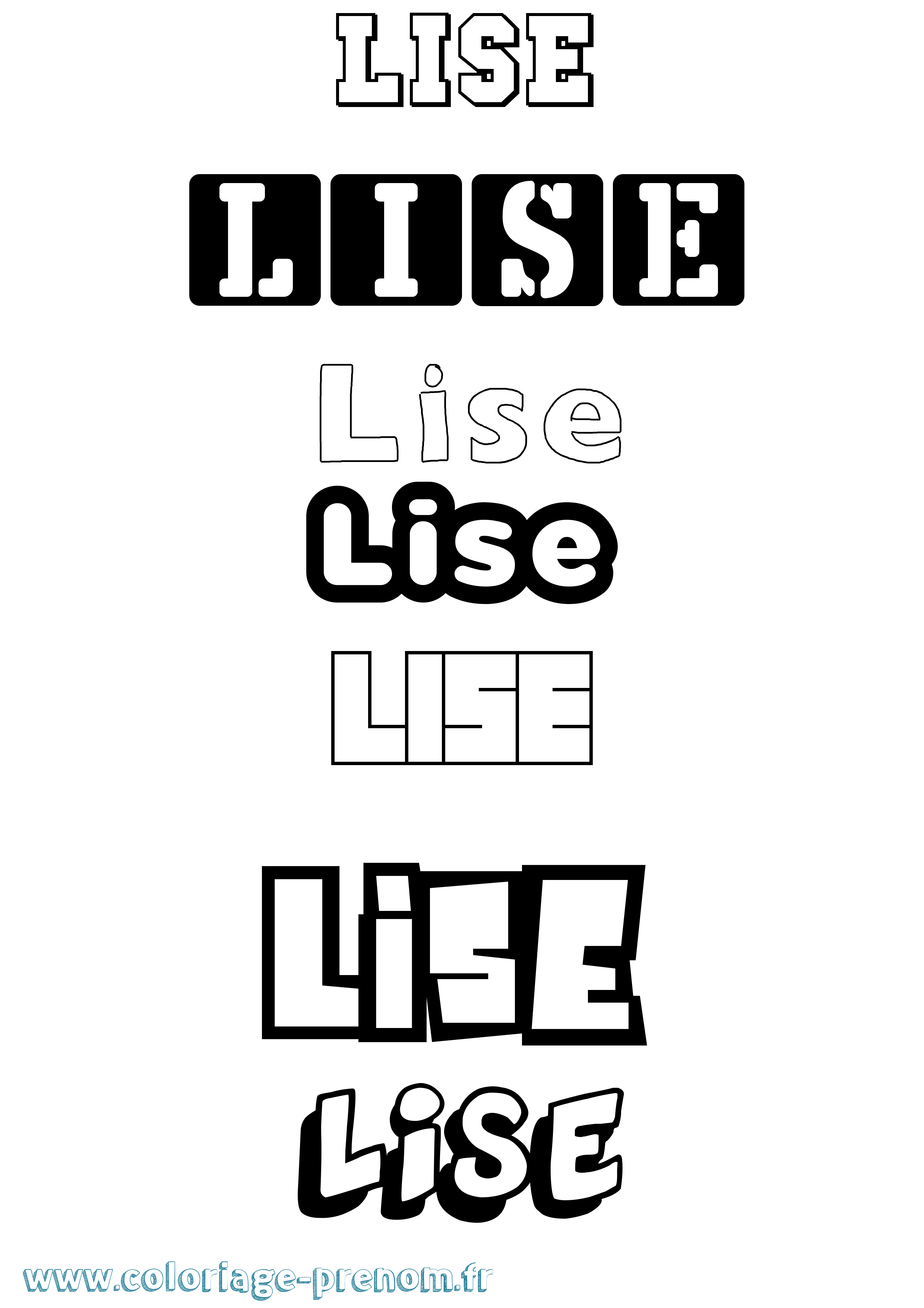 Coloriage Lise Simple Coloriage prénom Lise Simple