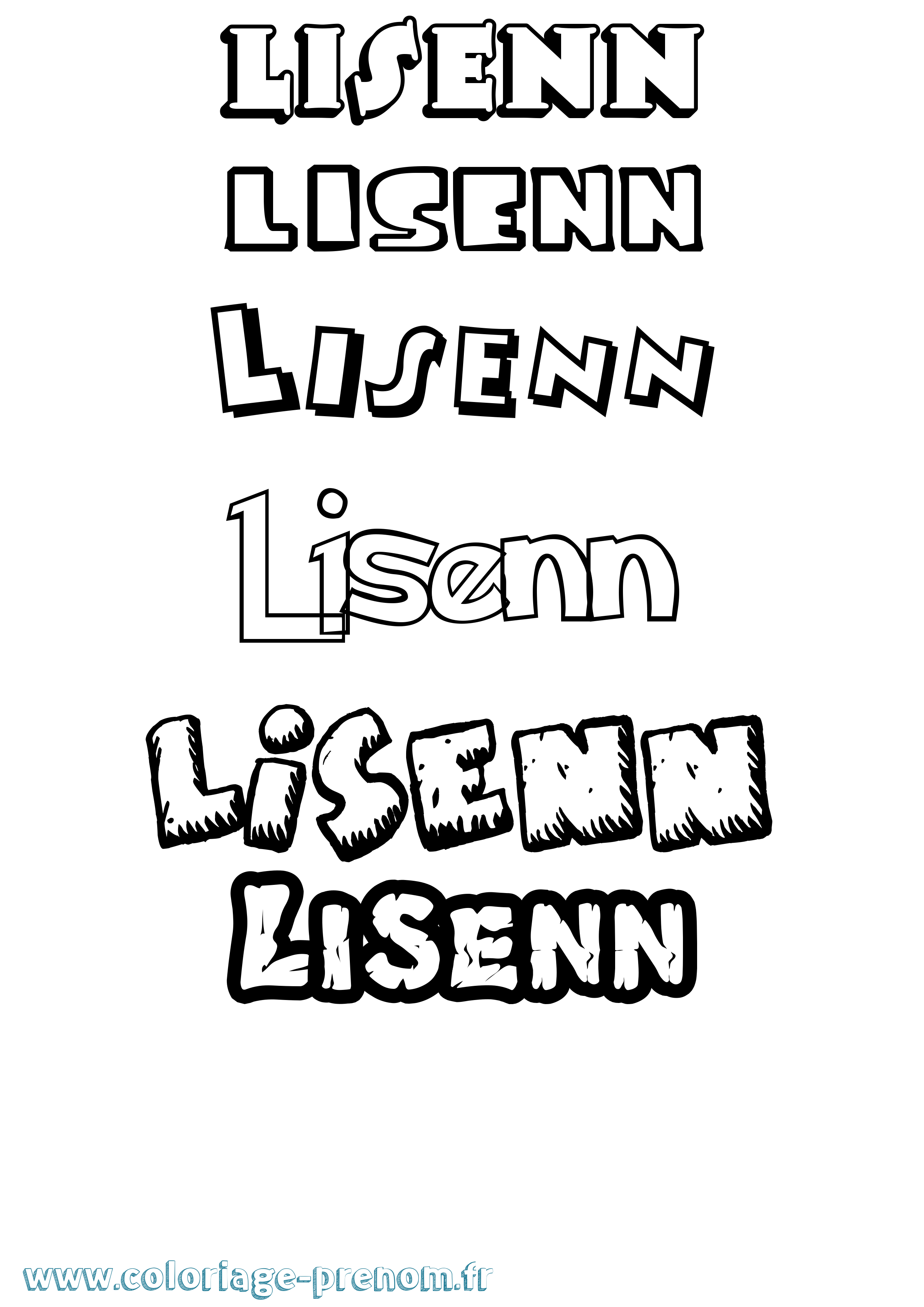 Coloriage prénom Lisenn Dessin Animé