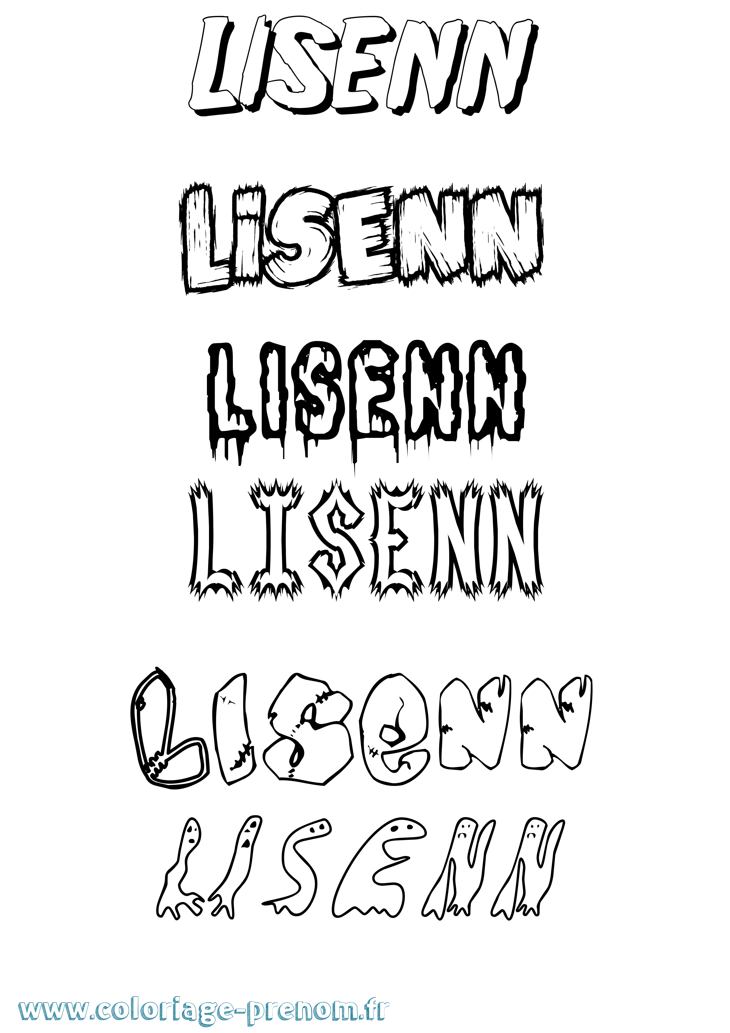 Coloriage prénom Lisenn Frisson