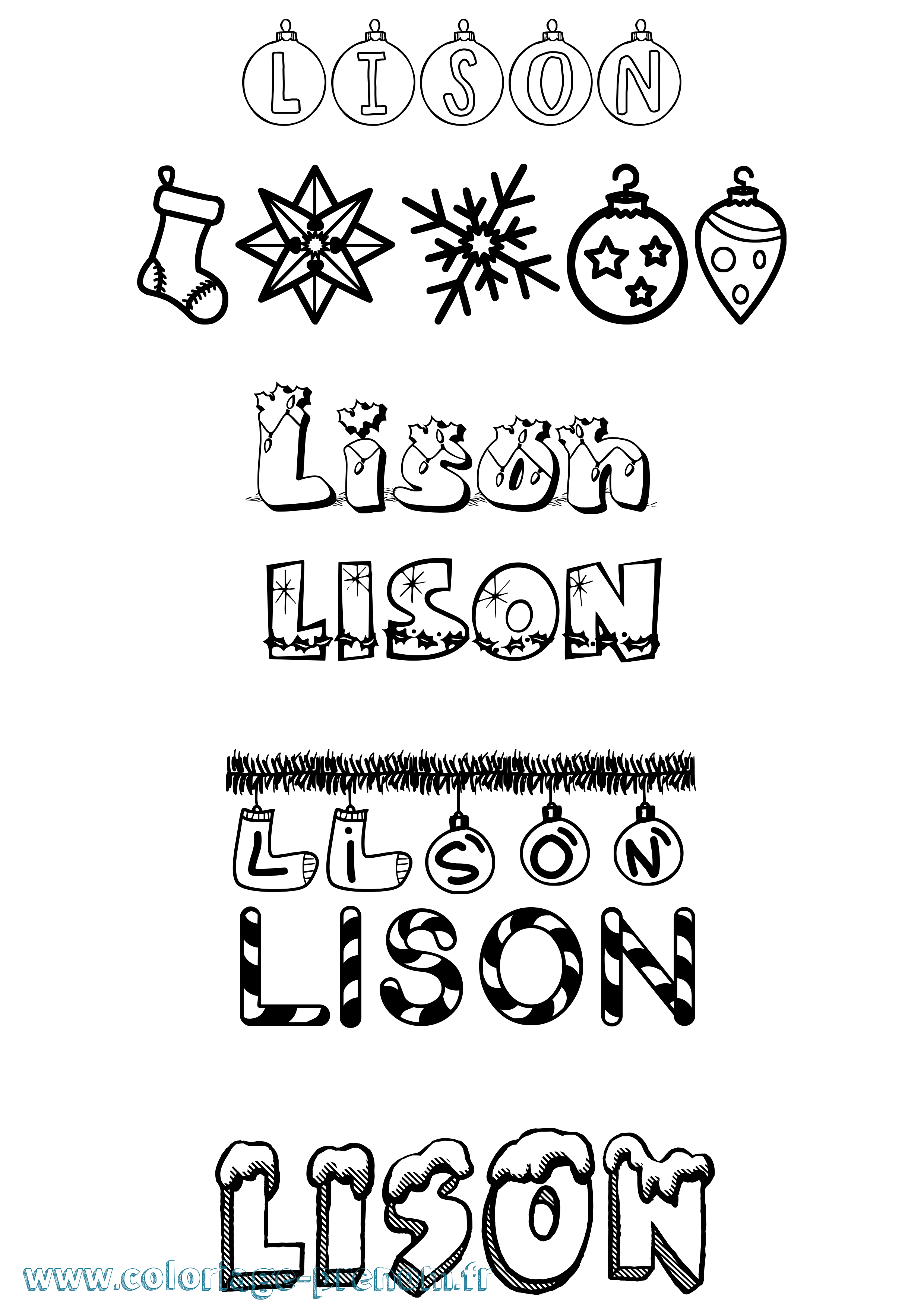 Coloriage prénom Lison