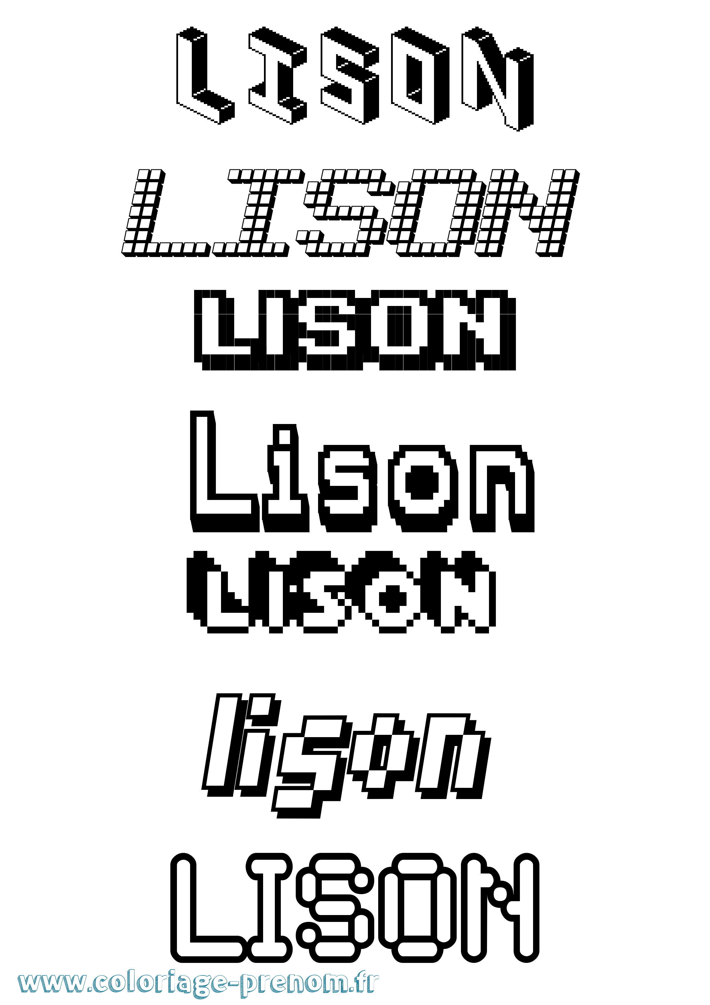 Coloriage prénom Lison