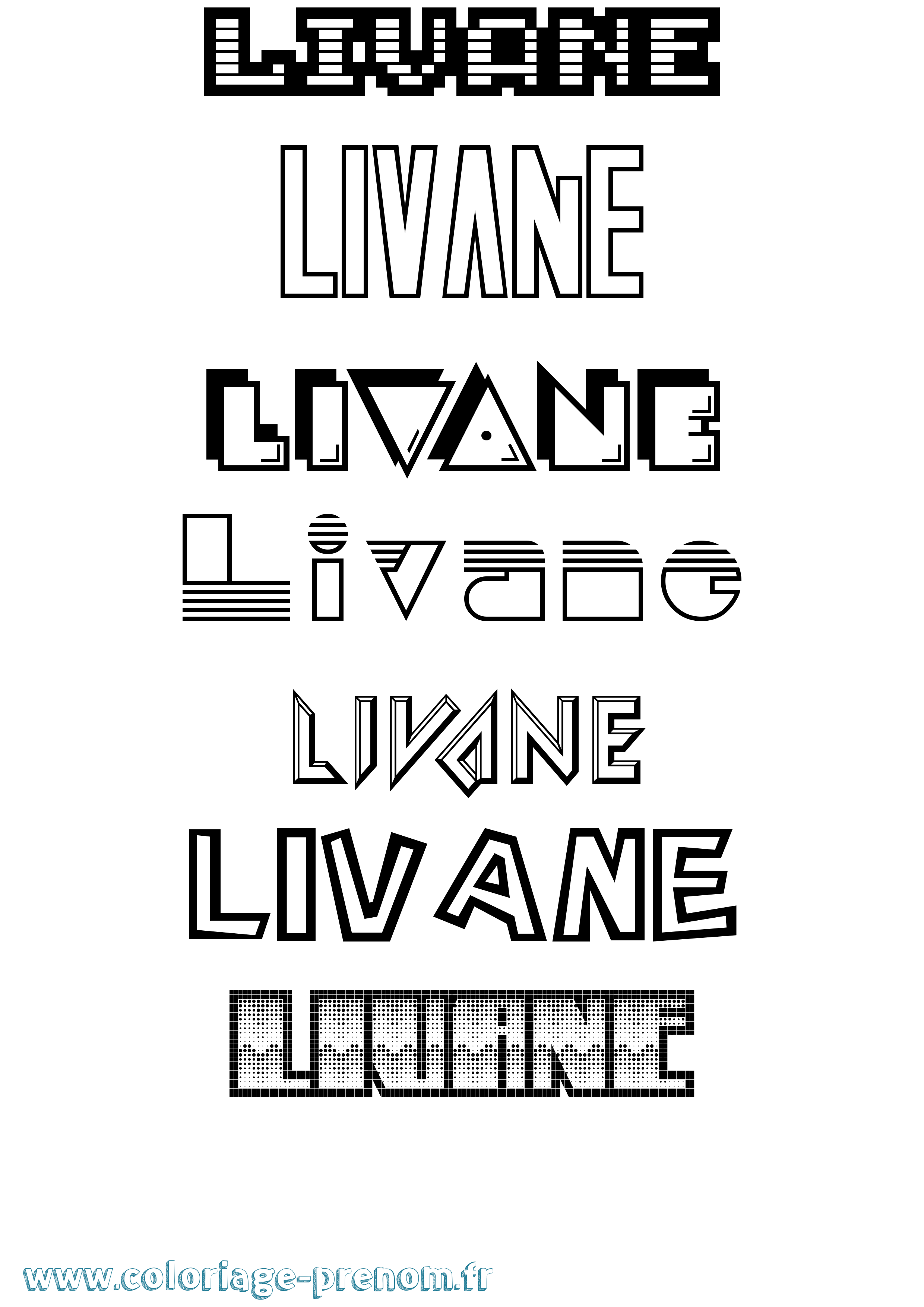 Coloriage prénom Livane Jeux Vidéos