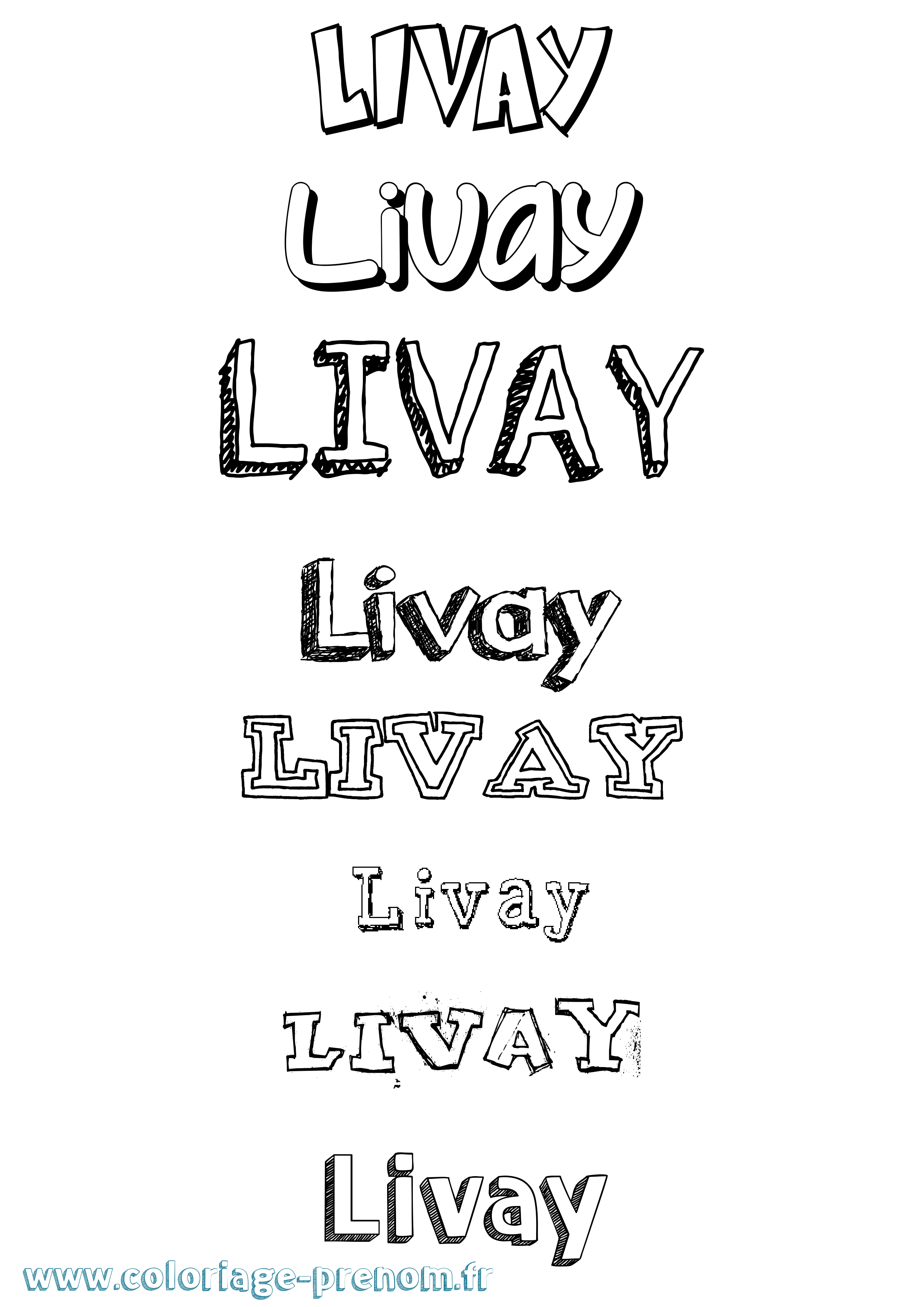 Coloriage prénom Livay Dessiné